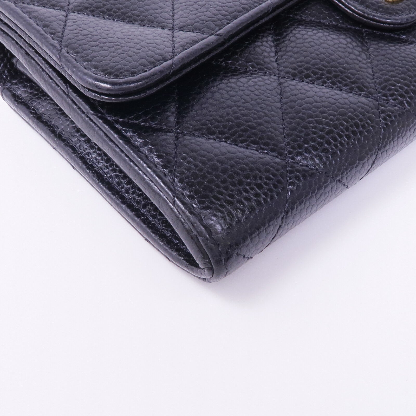 CHANEL 牛皮皮革Long Wallet金扣長錢包