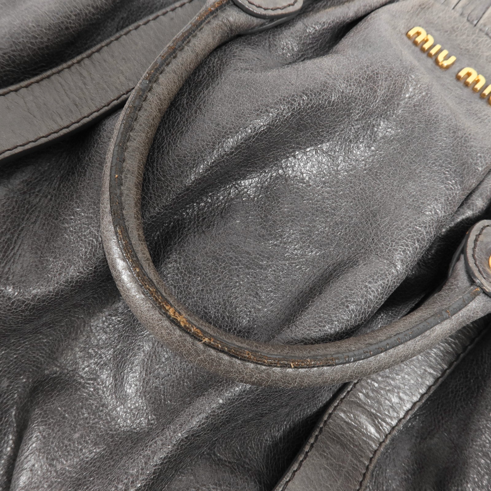 Miu Miu 牛皮皮革Shoulder Bag金扣手挽肩背兩用袋