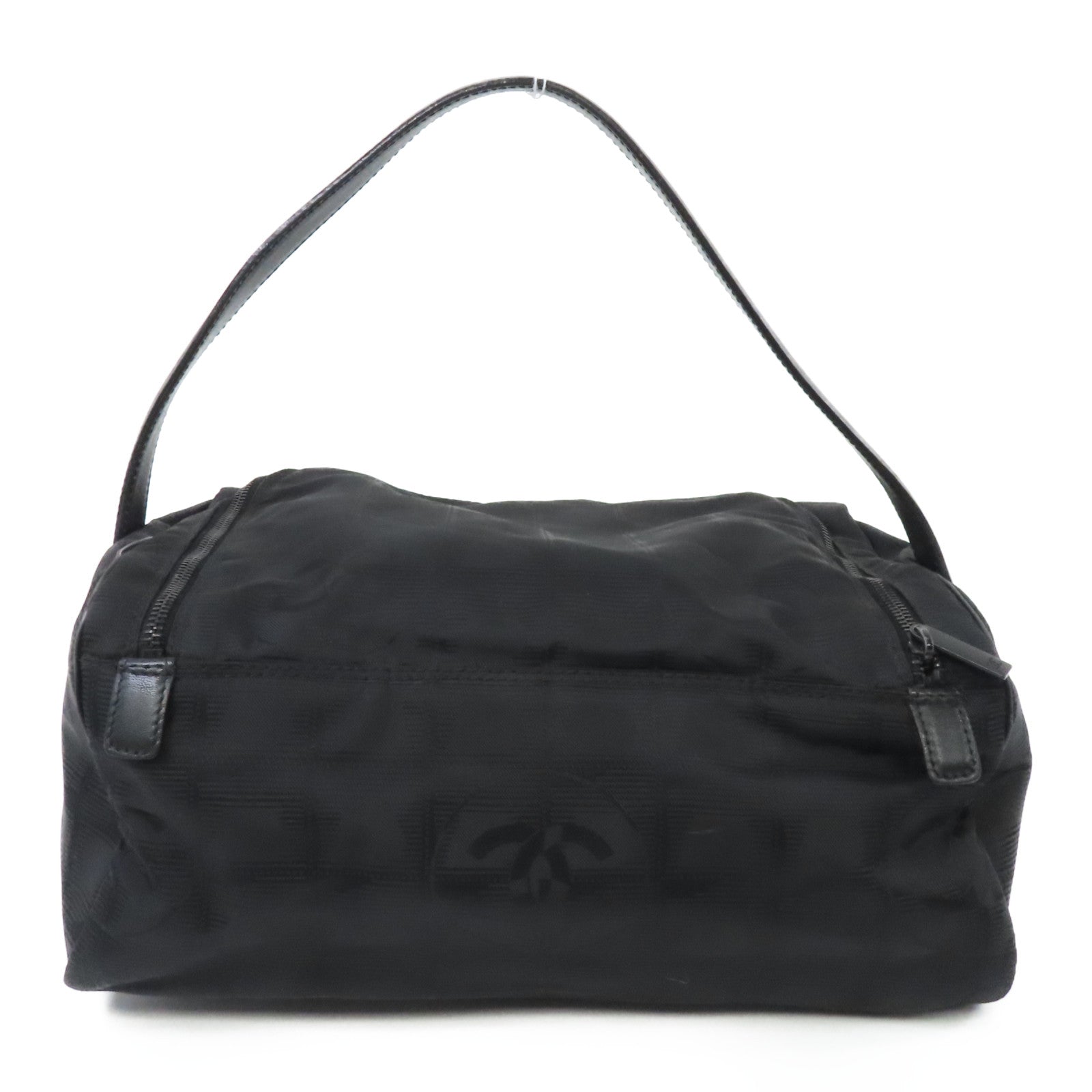 CHANEL 尼龍New Travel Line手挽袋/化妝袋黑色