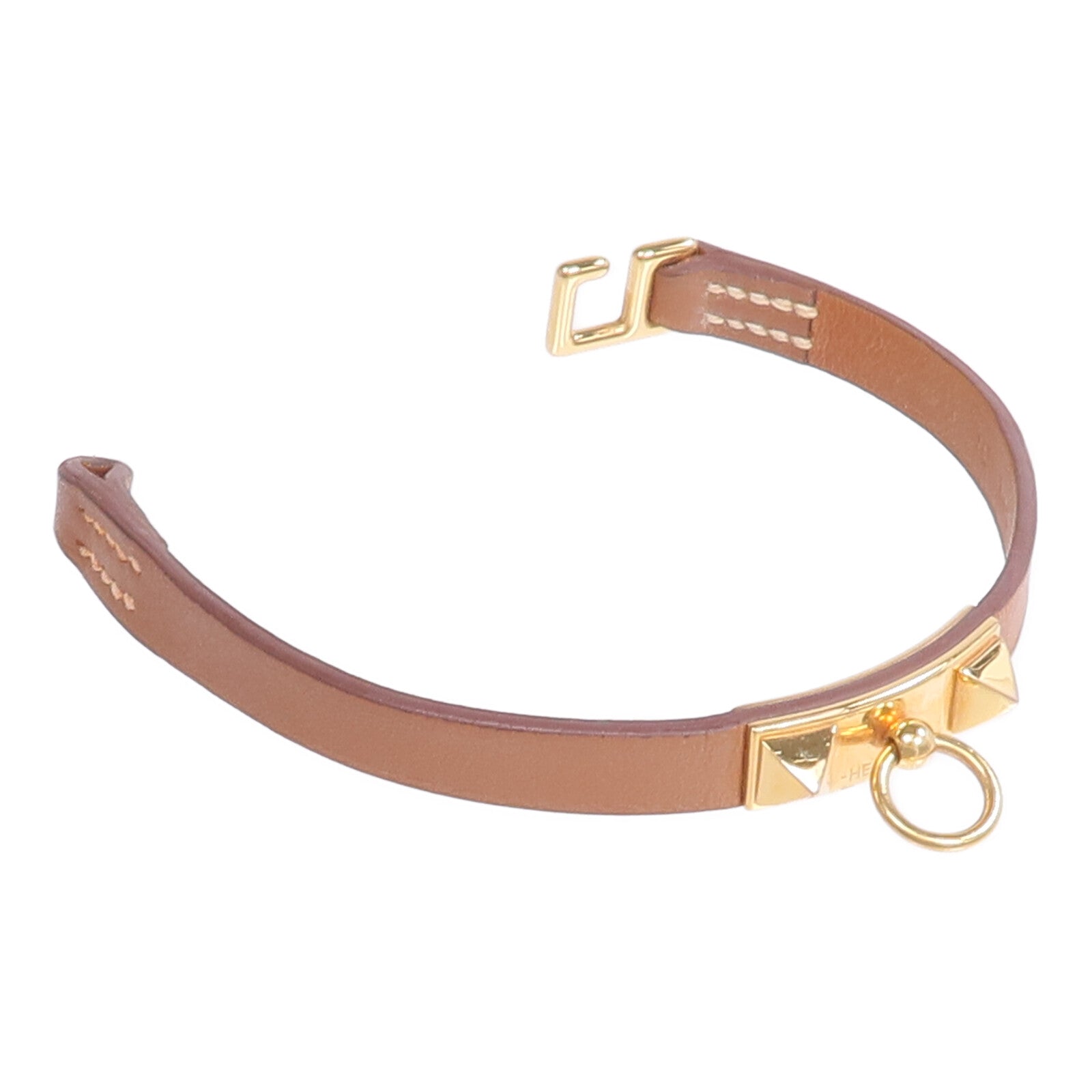 HERMES Swift皮革Mini Rivale Bracelet手帶Gold