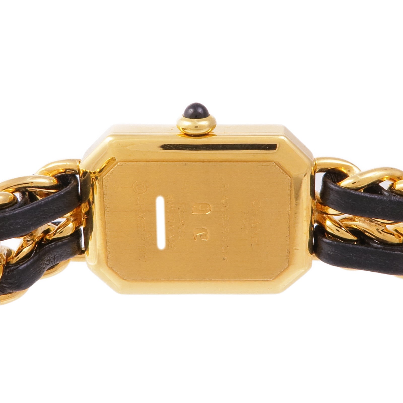 CHANEL CC Premiere S H0001 Quartz Watch Gold Plated Black
