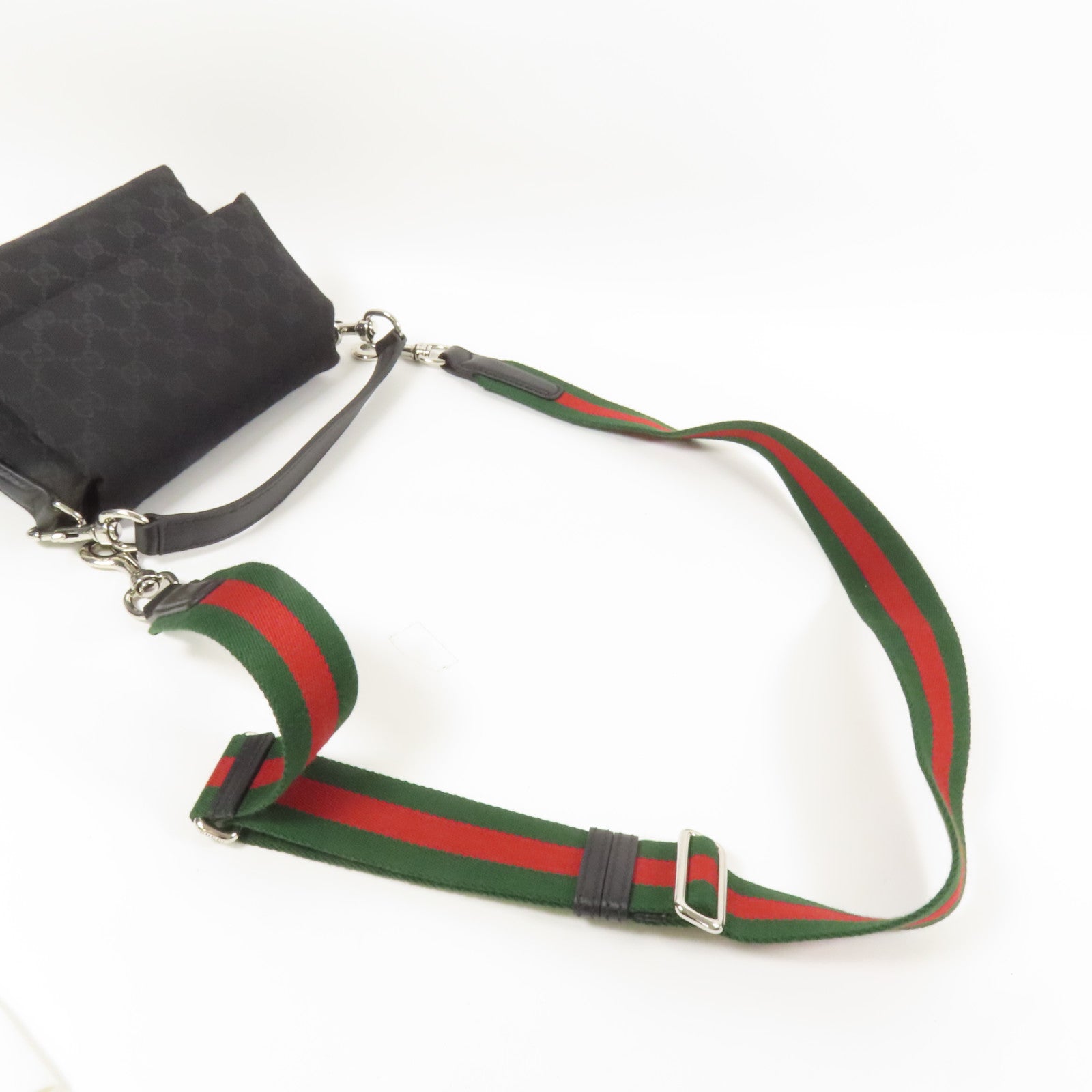 GUCCI 帆布Crossbody GG銀扣手挽肩背兩用袋