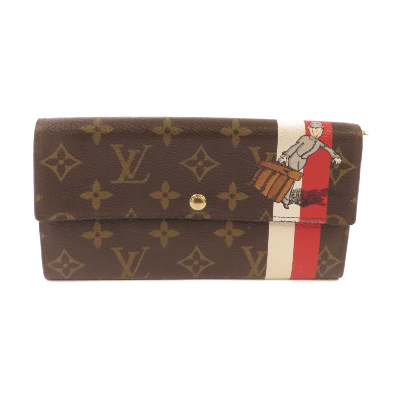 LOUIS VUITTON Monogram Portefeuille Sarah Long wallet金扣長錢包啡色