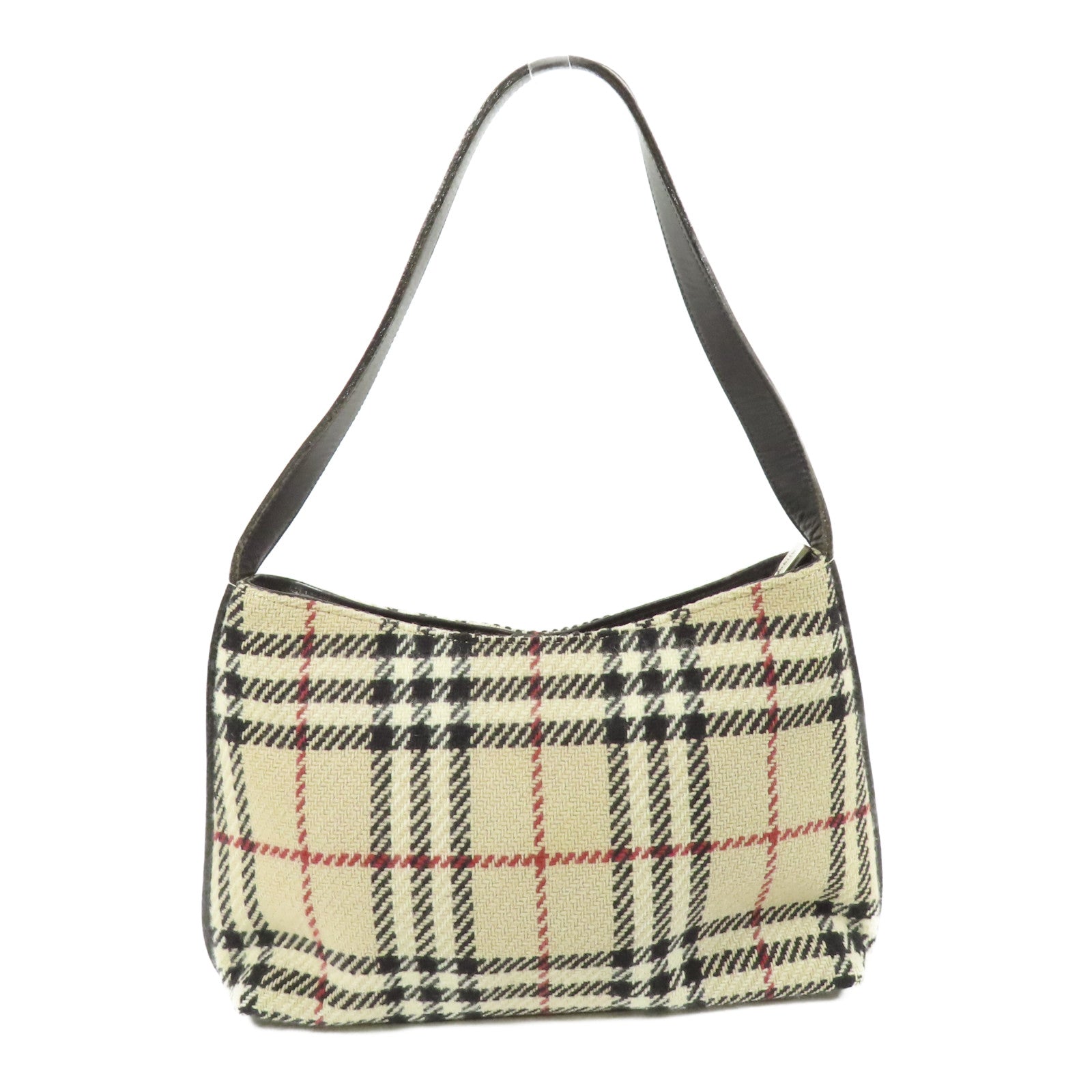 BURBERRY 羊絨Shoulder Bag銀扣肩背袋
