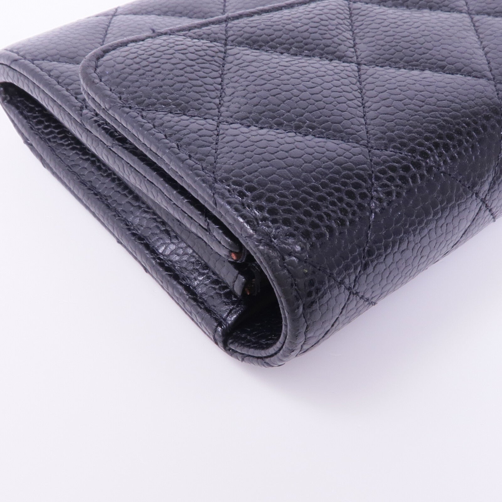 CHANEL 牛皮皮革Long Wallet金扣長錢包