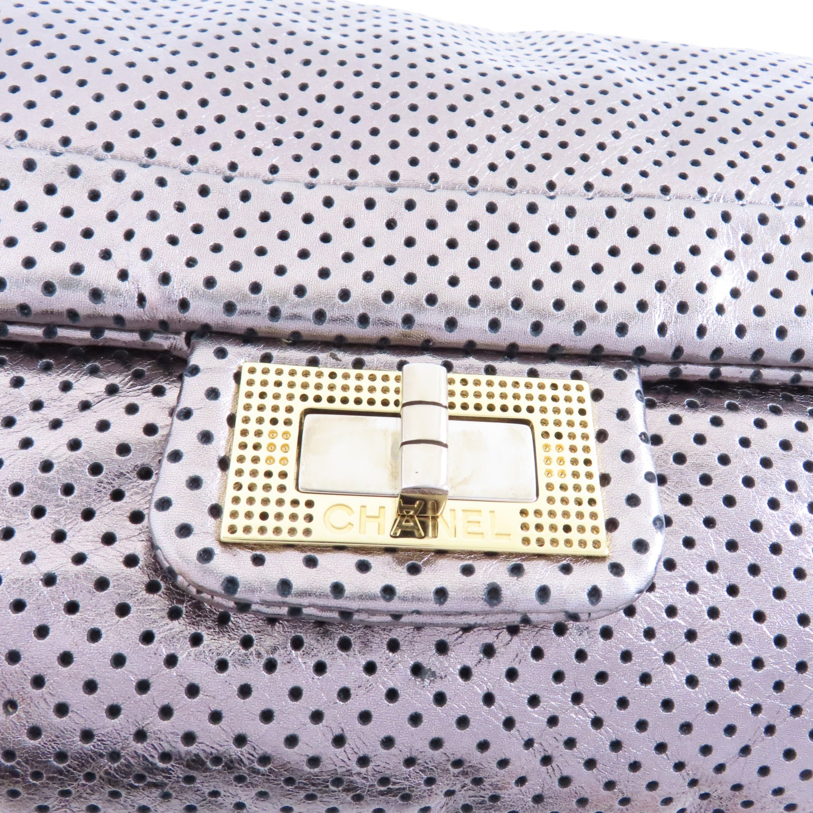 CHANEL 【激減優惠】牛皮皮革Chain Shoulder金銀扣鏈帶肩背袋銀色