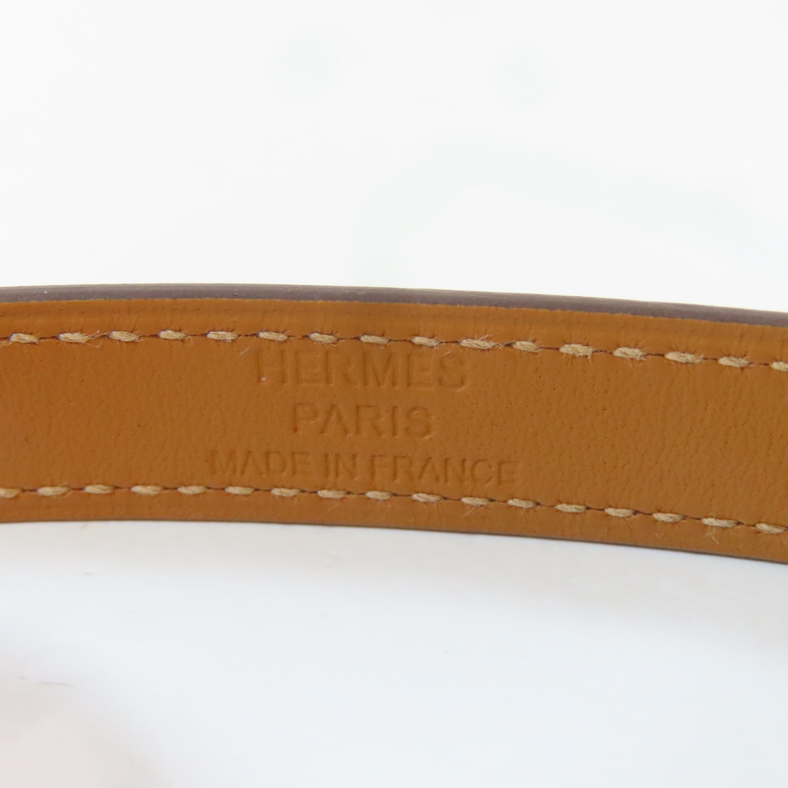 HERMES Swift皮革Kelly Double Tour Bracelet金扣手鐲Rose Azalee/粉紅色#15cm