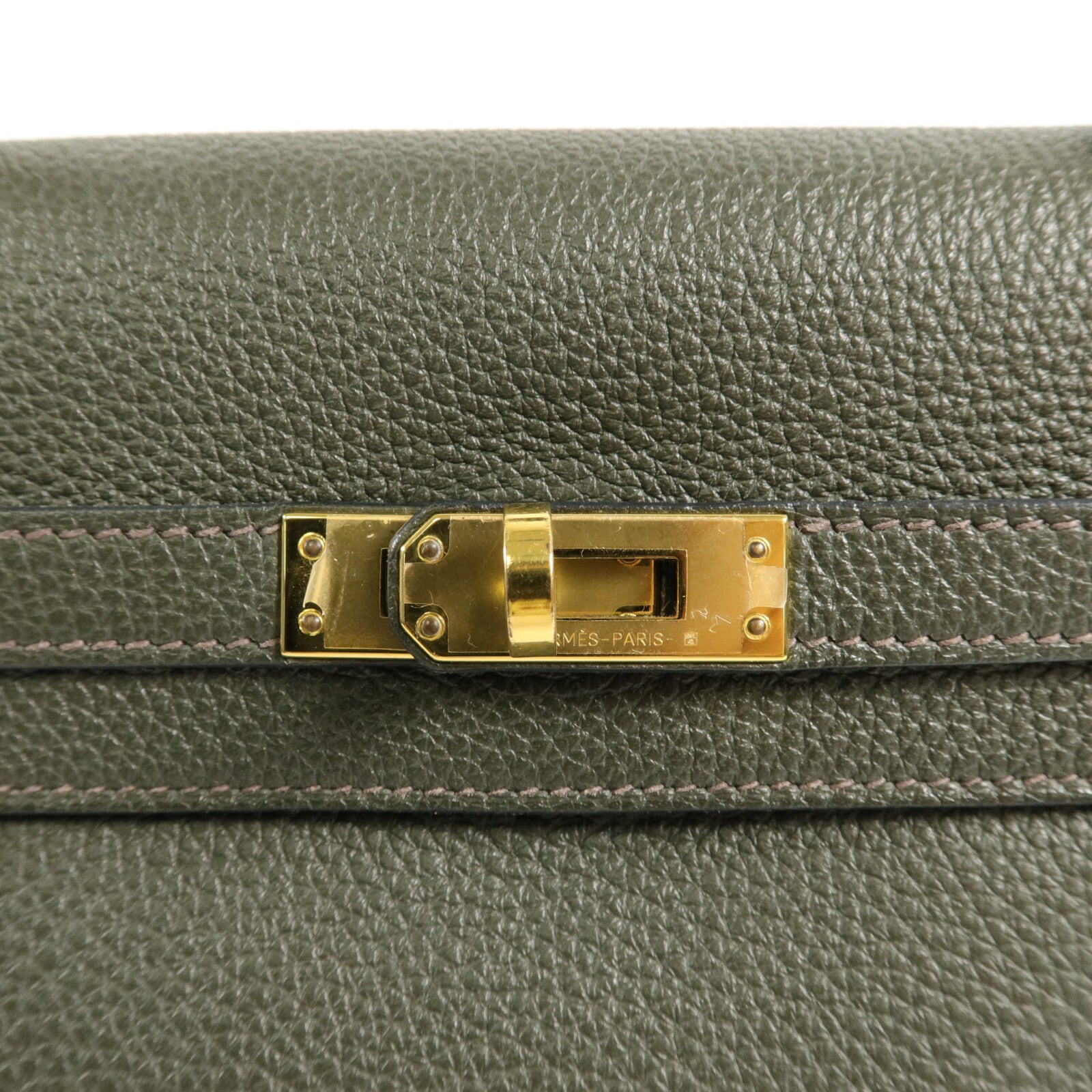 HERMES 皮革Kelly 25手挽肩背兩用袋Vert De Gris