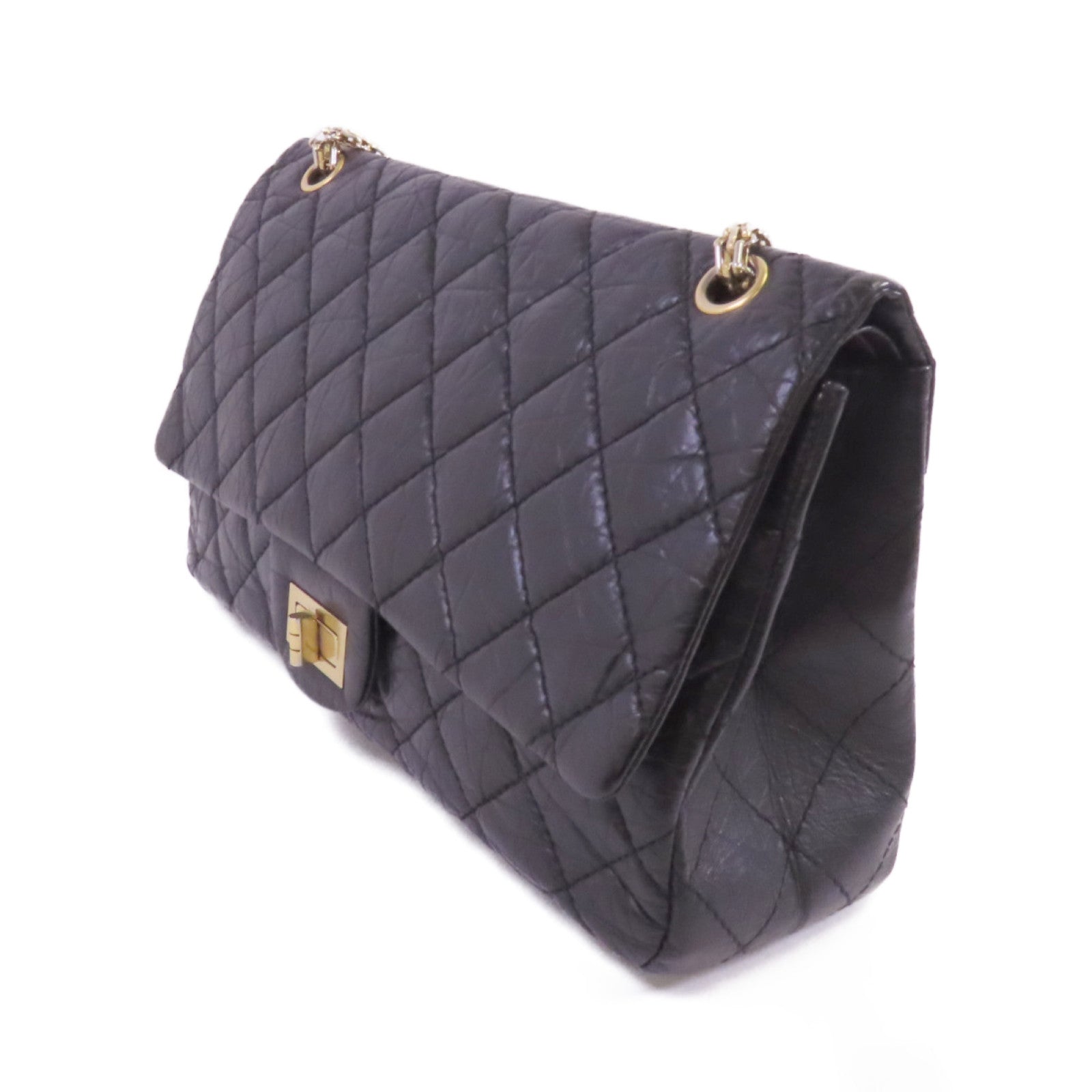 CHANEL 牛皮皮革2.55 Large金扣鏈帶肩背袋