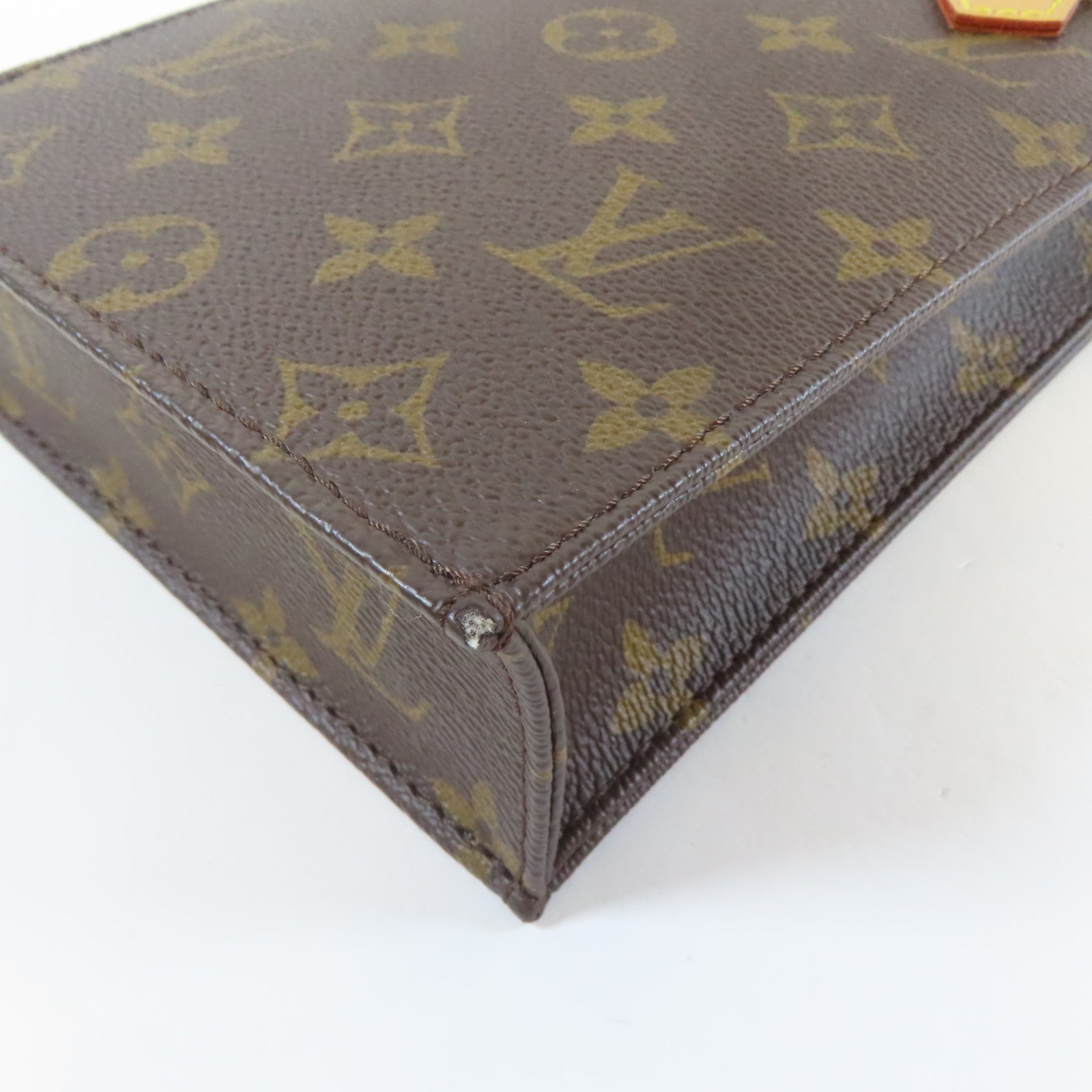 LOUIS VUITTON 【激減優惠】Monogram Petit Sac Plat金扣肩背袋啡色