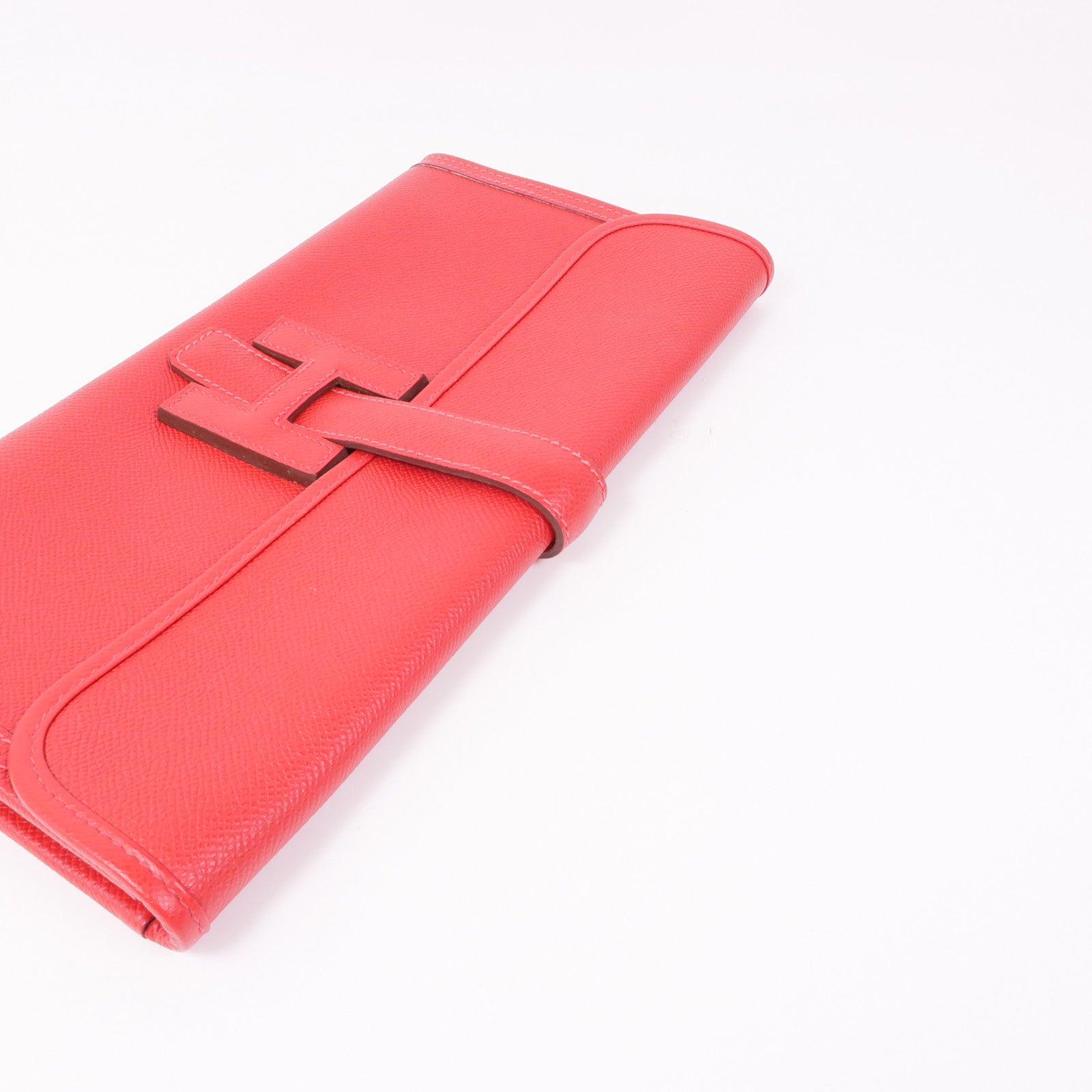 HERMES Epsom皮革Jige Elan手拿包Rouge Casaque