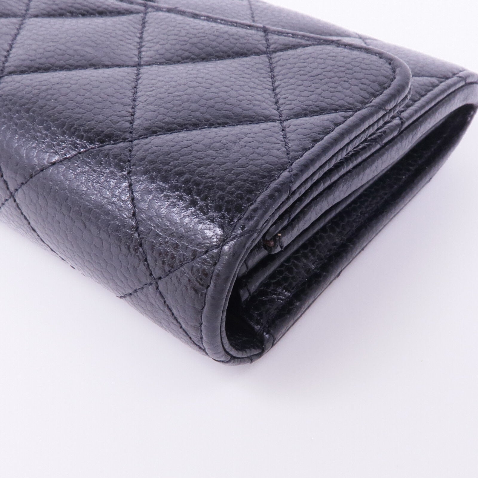 CHANEL 牛皮皮革Long Wallet金扣長錢包