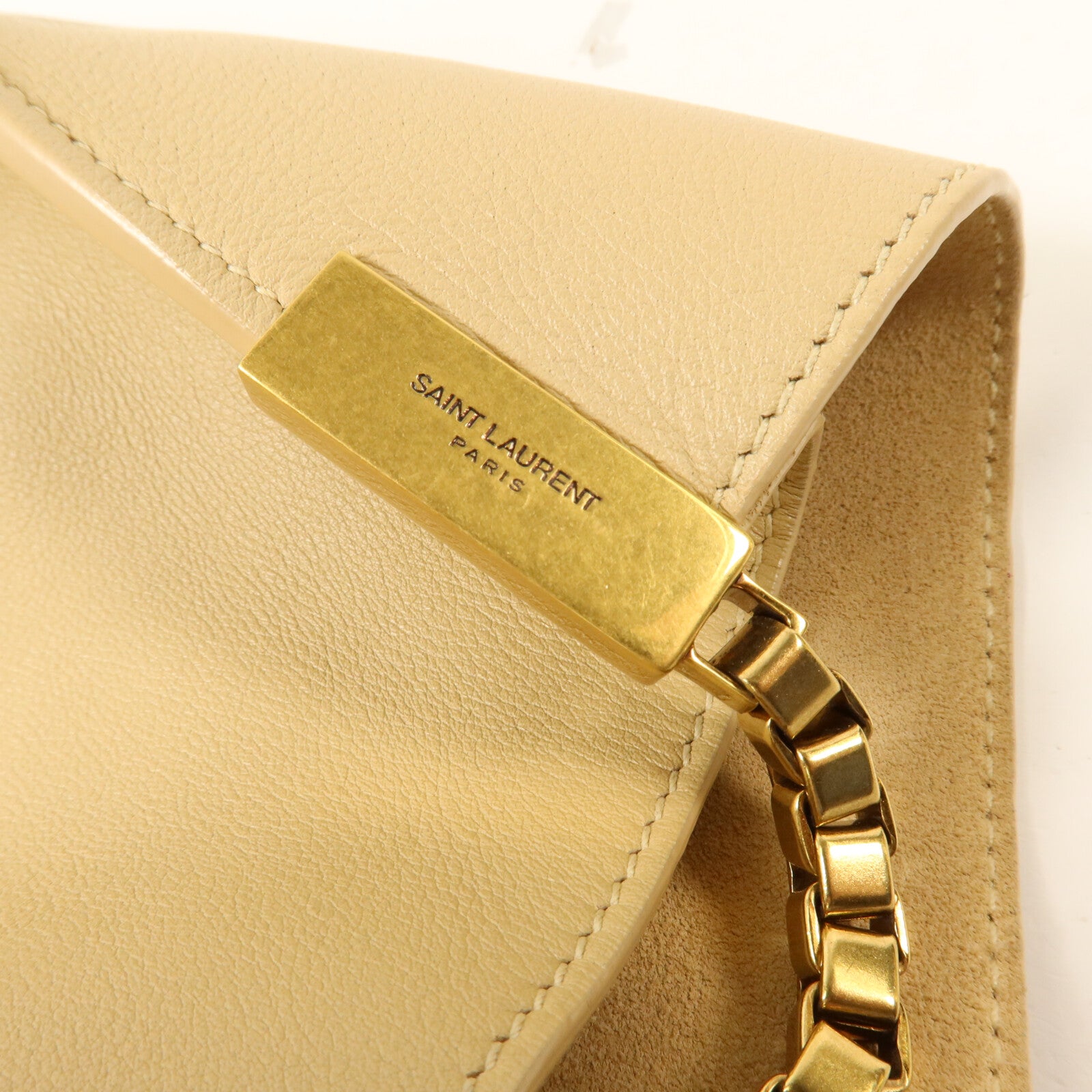 SAINT LAURENT 牛皮皮革Suzanne Hobo鏈帶肩背袋