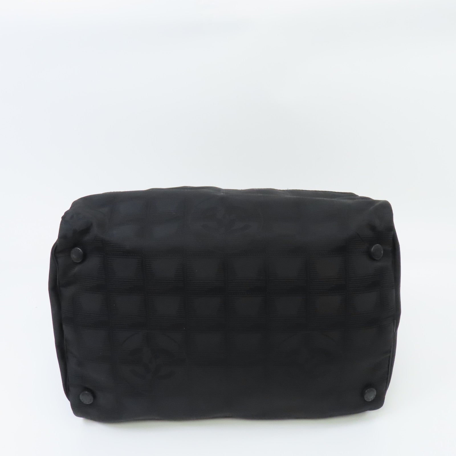 CHANEL 尼龍New Travel Line手挽袋/化妝袋黑色