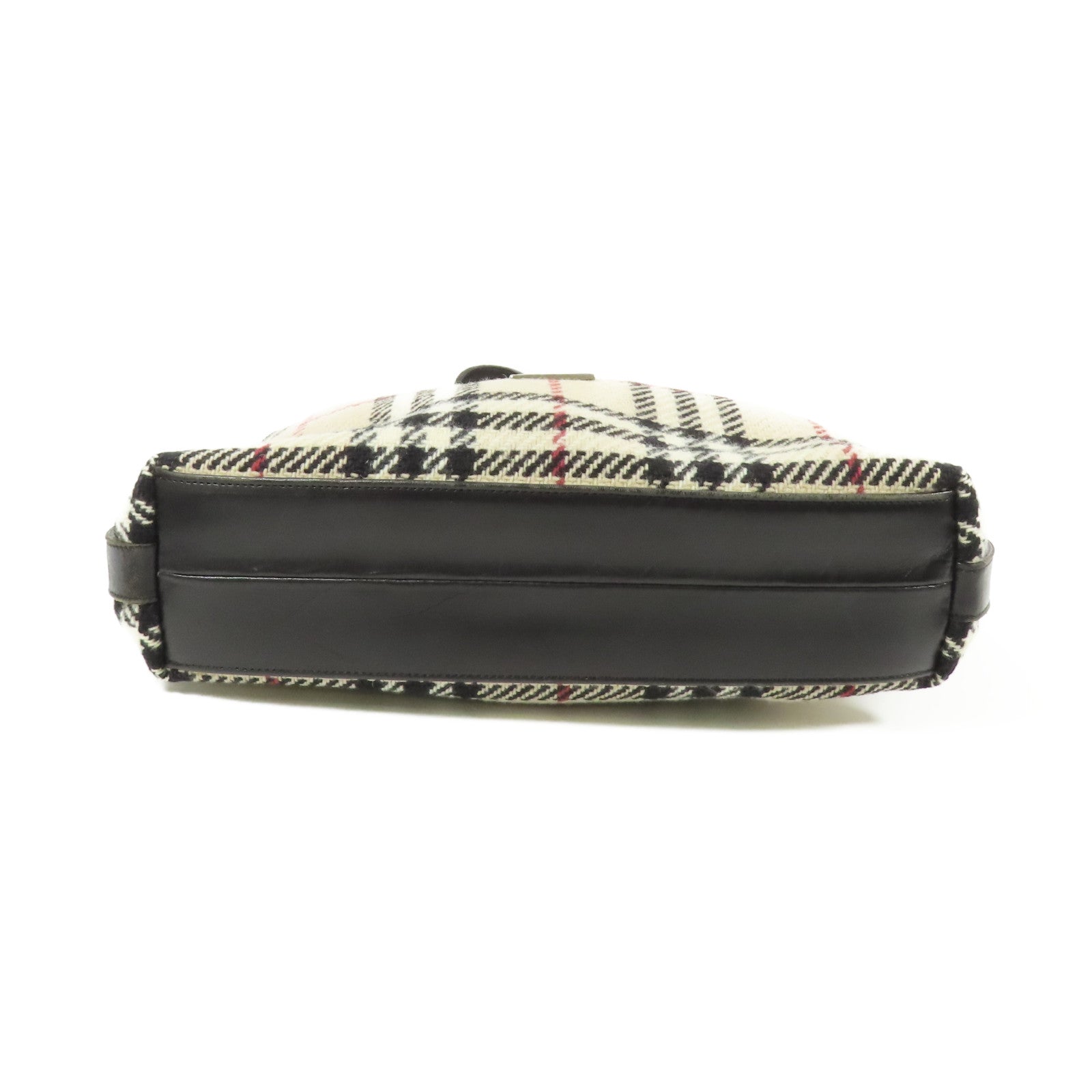 BURBERRY 羊絨Shoulder Bag銀扣肩背袋