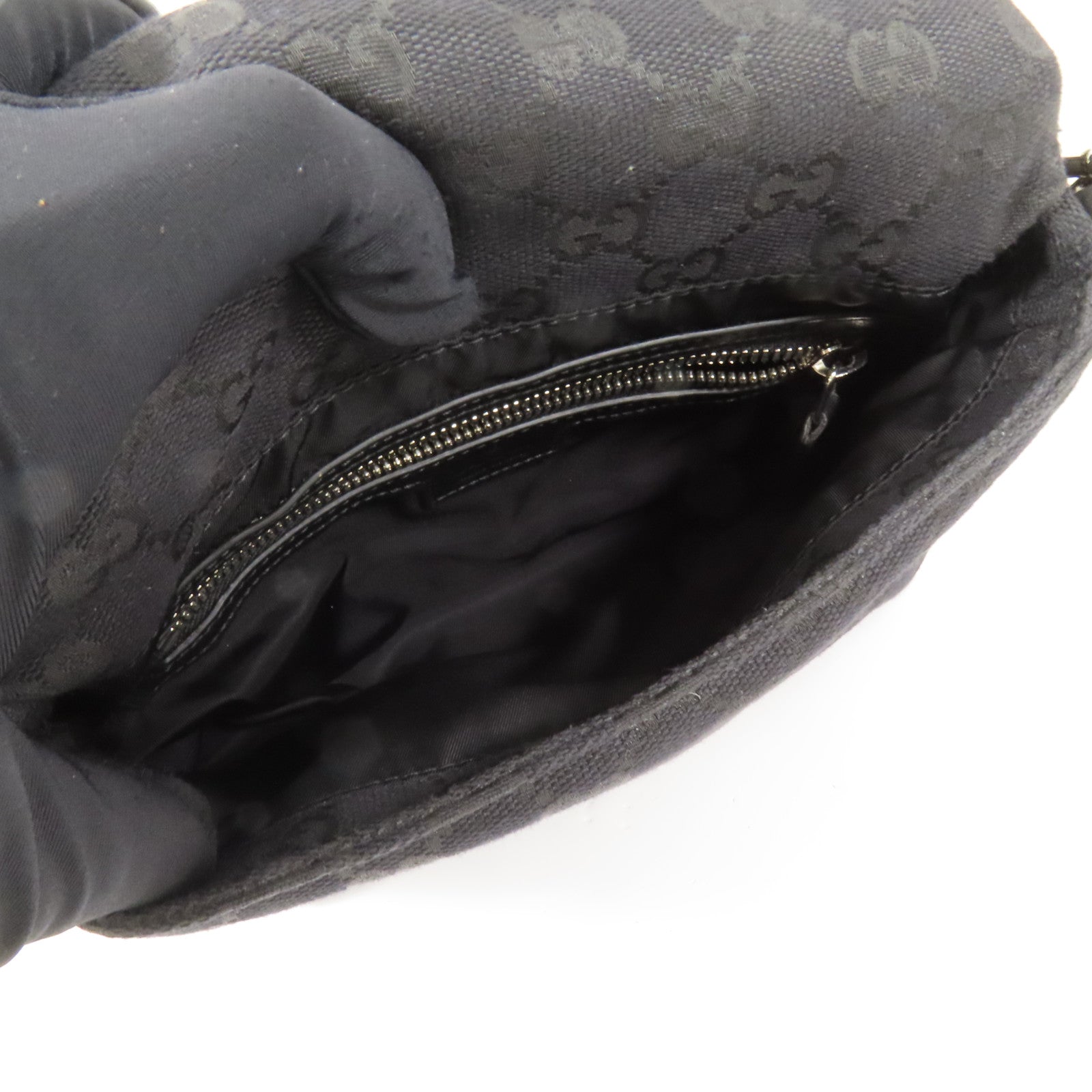 GUCCI 帆布Crossbody GG銀扣手挽肩背兩用袋