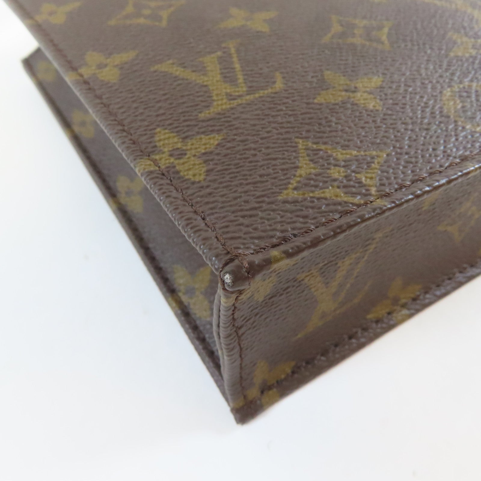 LOUIS VUITTON 【激減優惠】Monogram Petit Sac Plat金扣肩背袋啡色