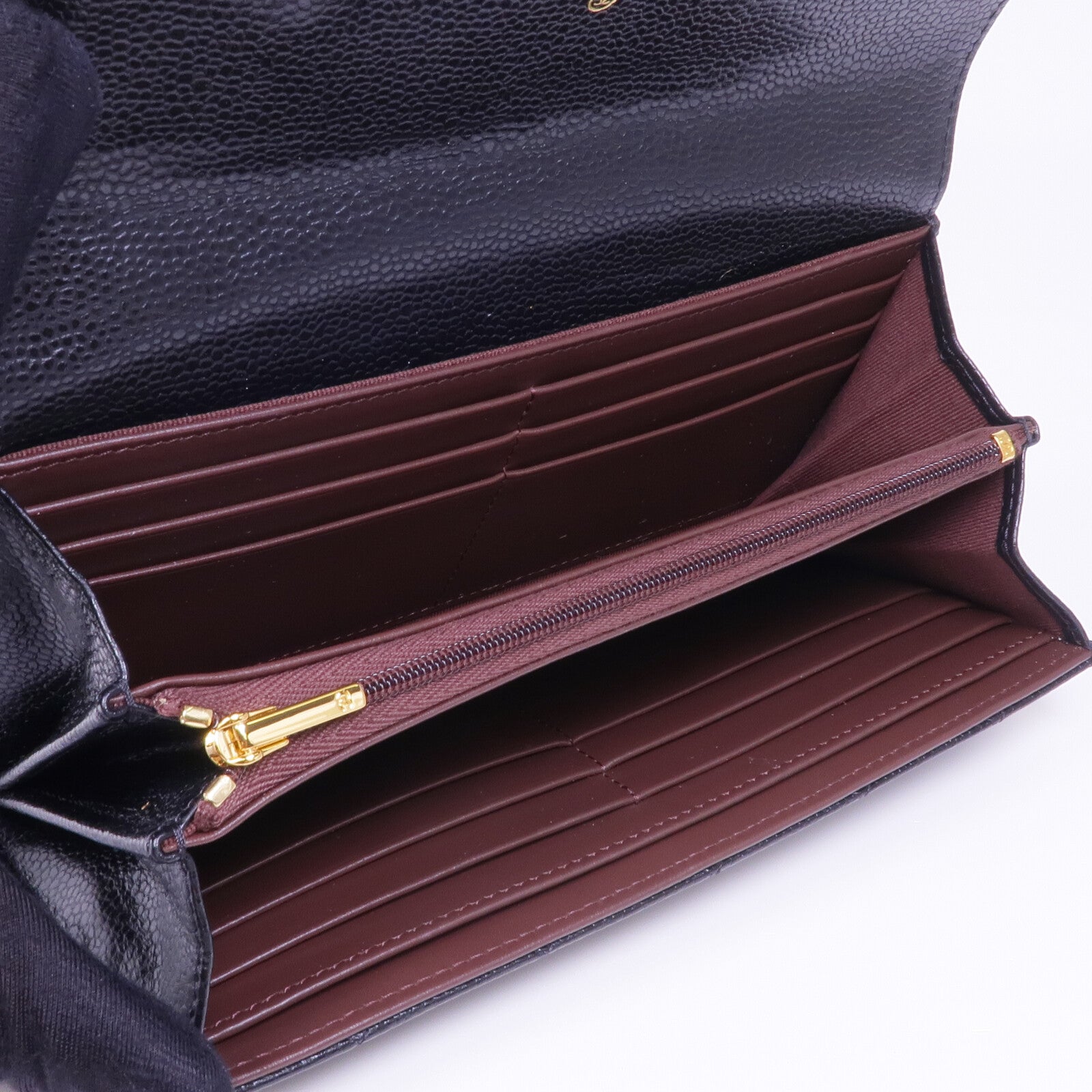 CHANEL 【激減優惠】牛皮皮革Long Wallet金扣長錢包