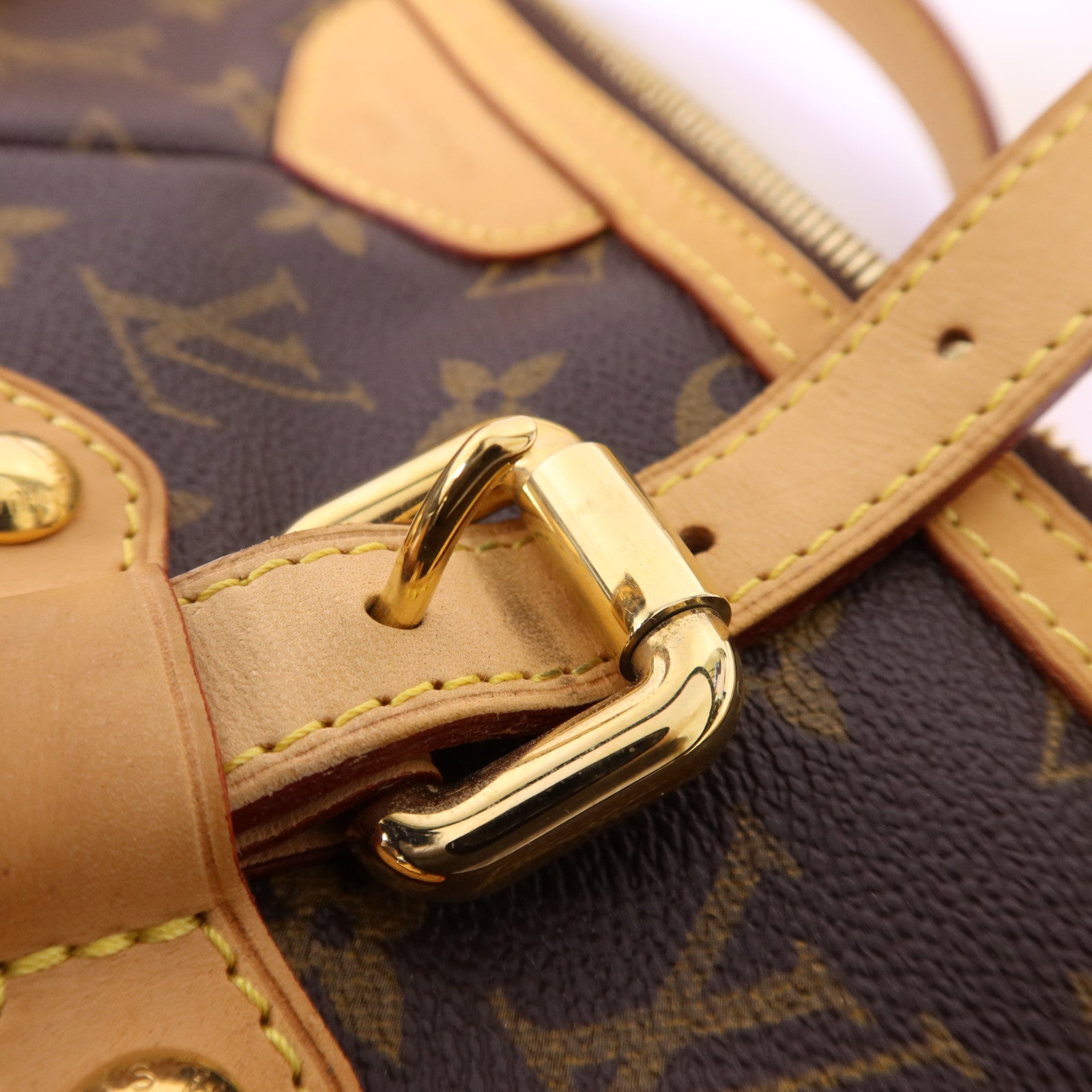 LOUIS VUITTON Monogram Palermo GM金扣手挽肩背兩用袋棕色