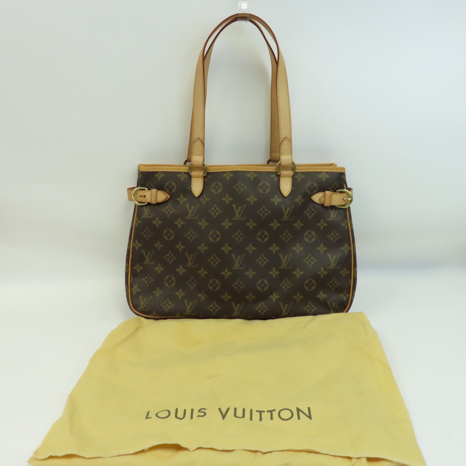 LOUIS VUITTON Monogram Batignolles Horizontal金扣肩背袋棕色