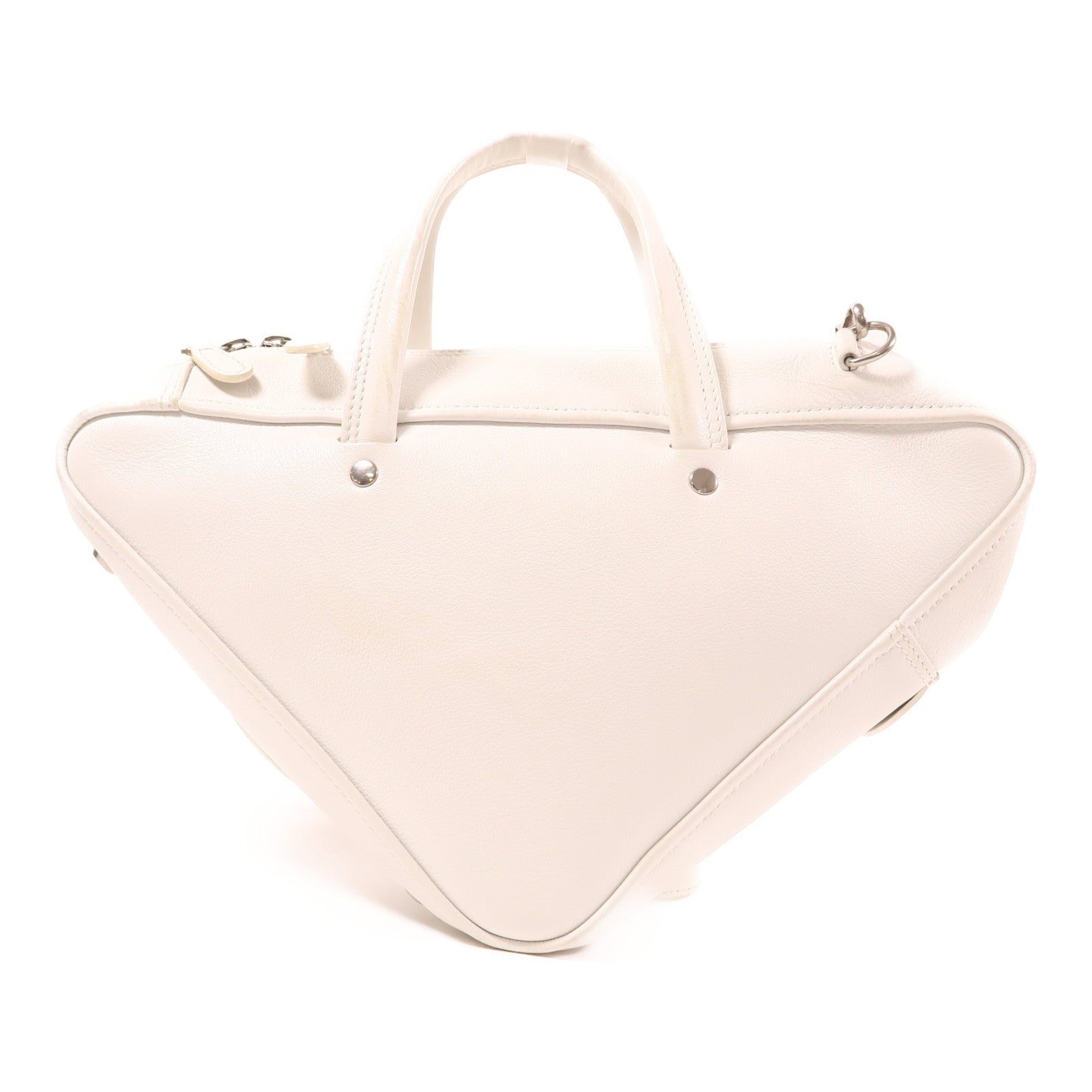 BALENCIAGA SHW 2 Way Shoulder Bag Handbag 476975 Calfskin Leather White