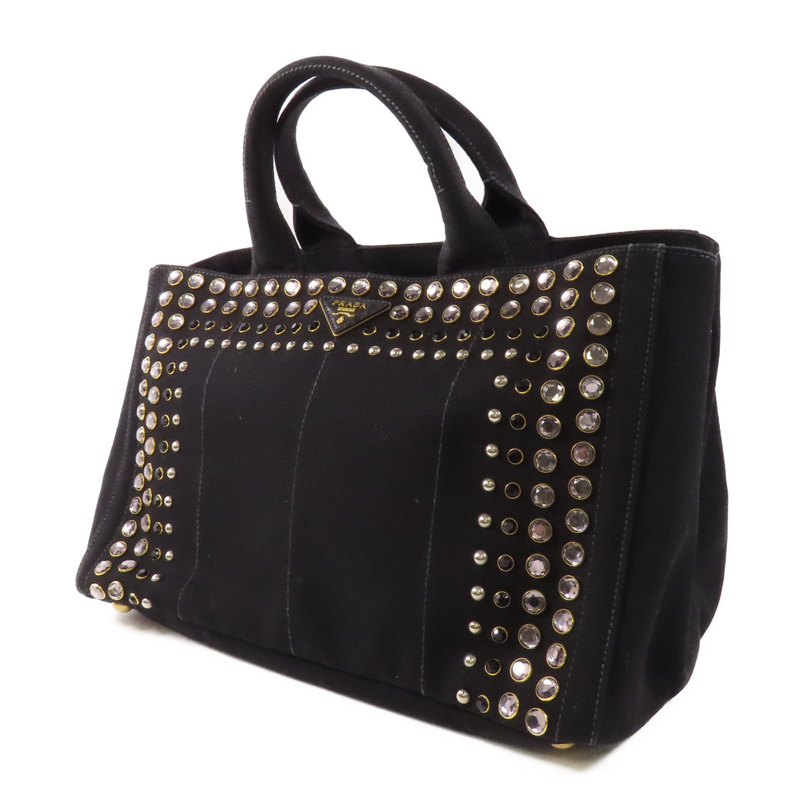 PRADA 帆布2 Way Shoulder金扣手挽肩背兩用袋