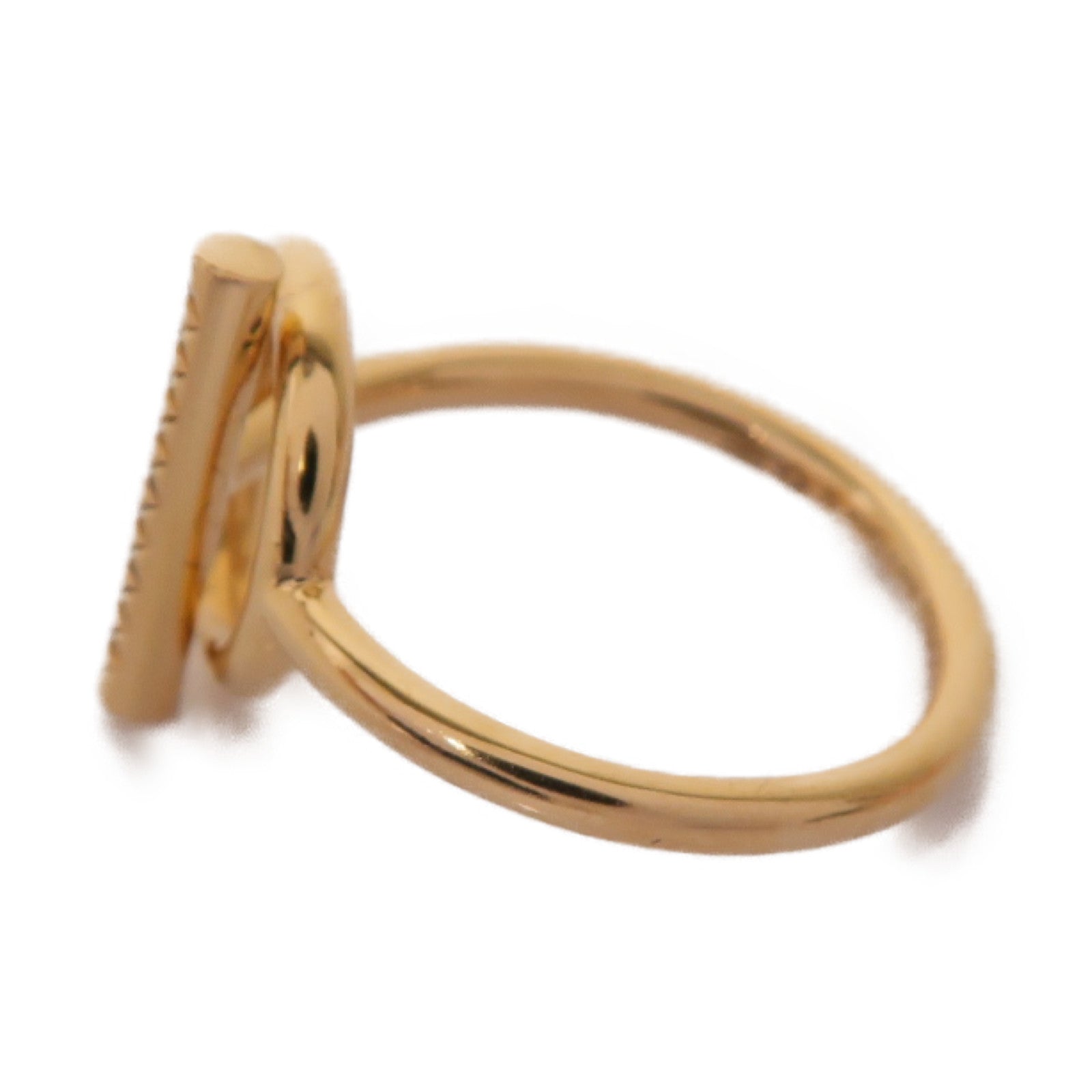 HERMES 18K玫瑰金Echappee Ring 0.07ct鑽石戒指Hermes#50 US#5.5