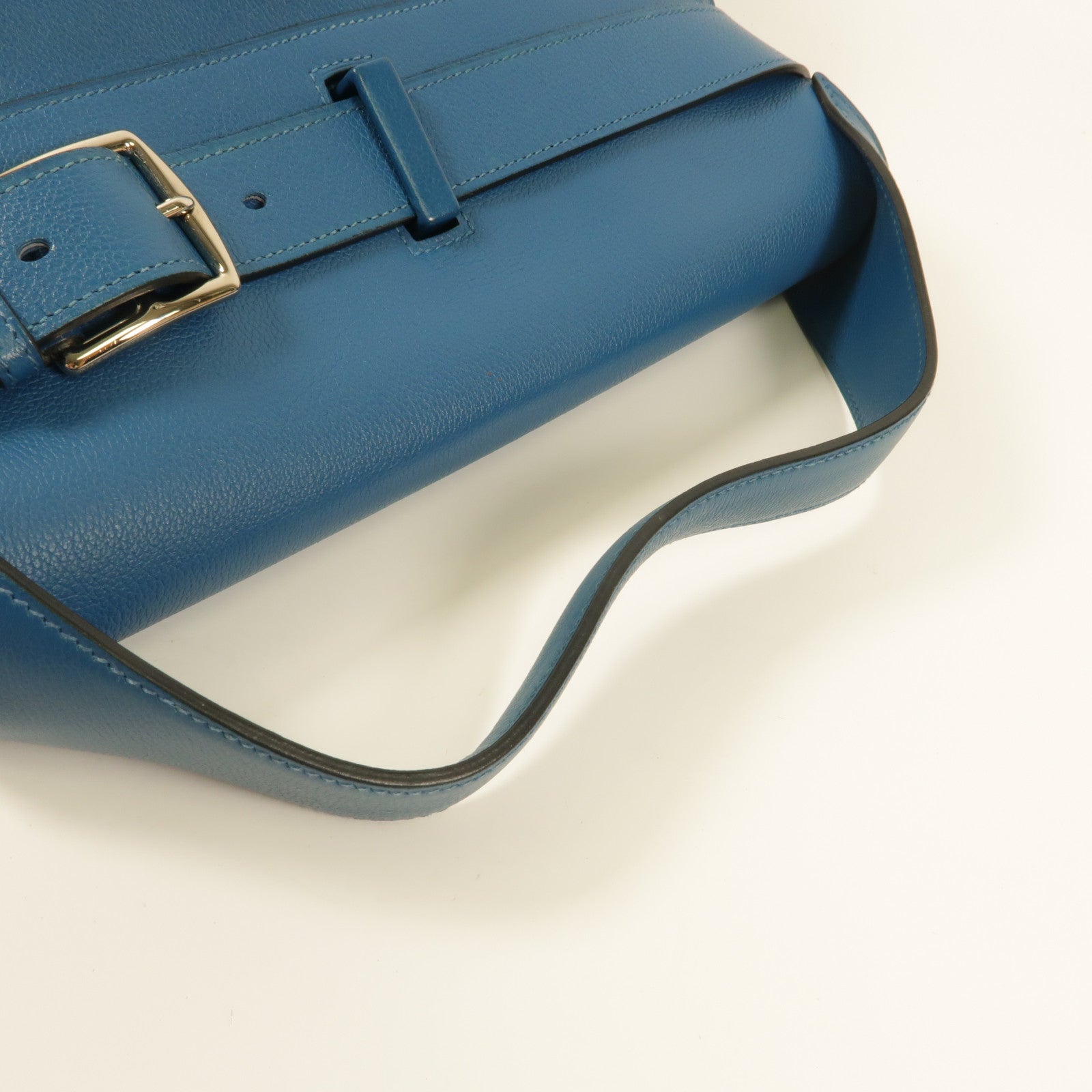 HERMES Evercolor皮革Etribelt手挽袋Bleu De Galice