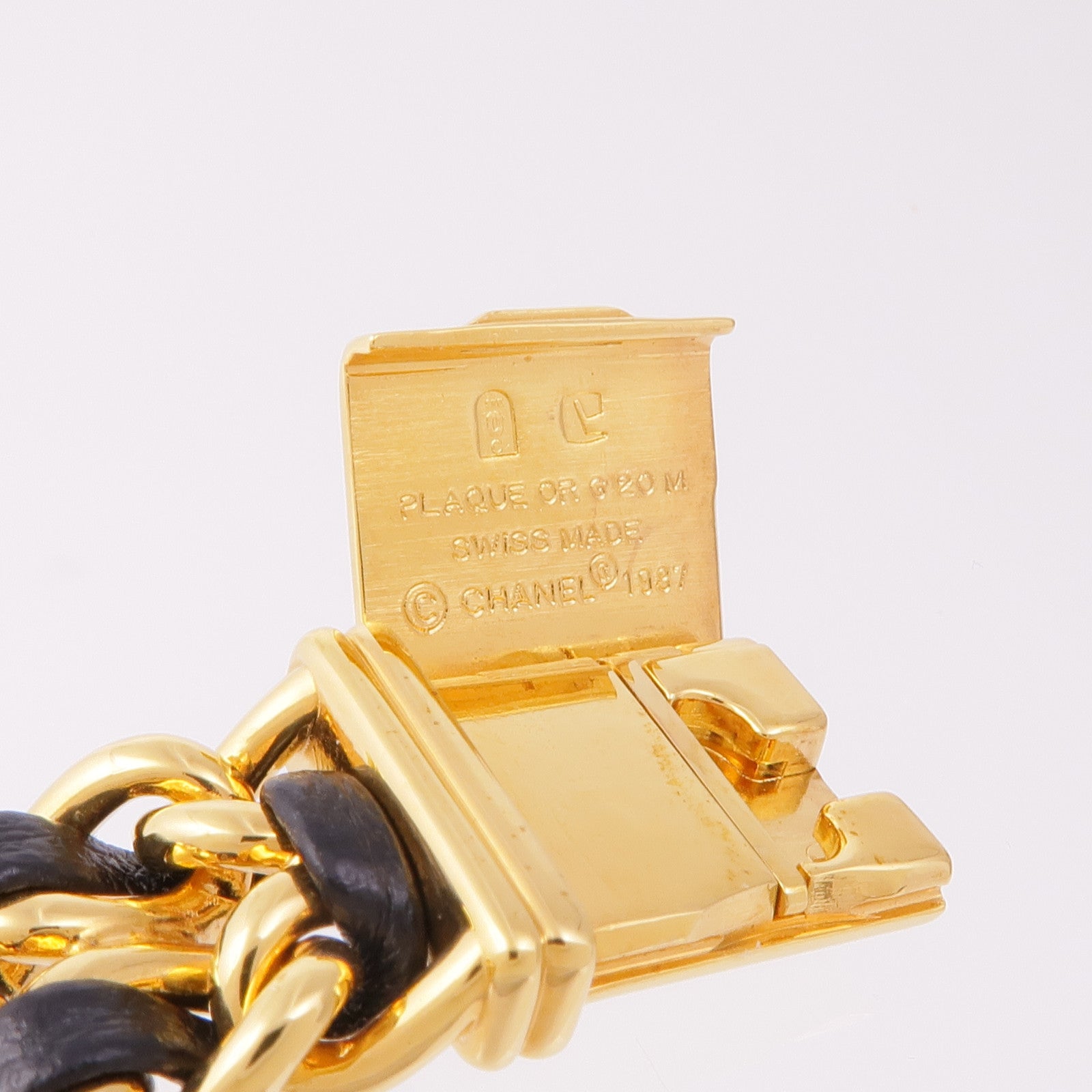 CHANEL CC Premiere S H0001 Quartz Watch Gold Plated Black