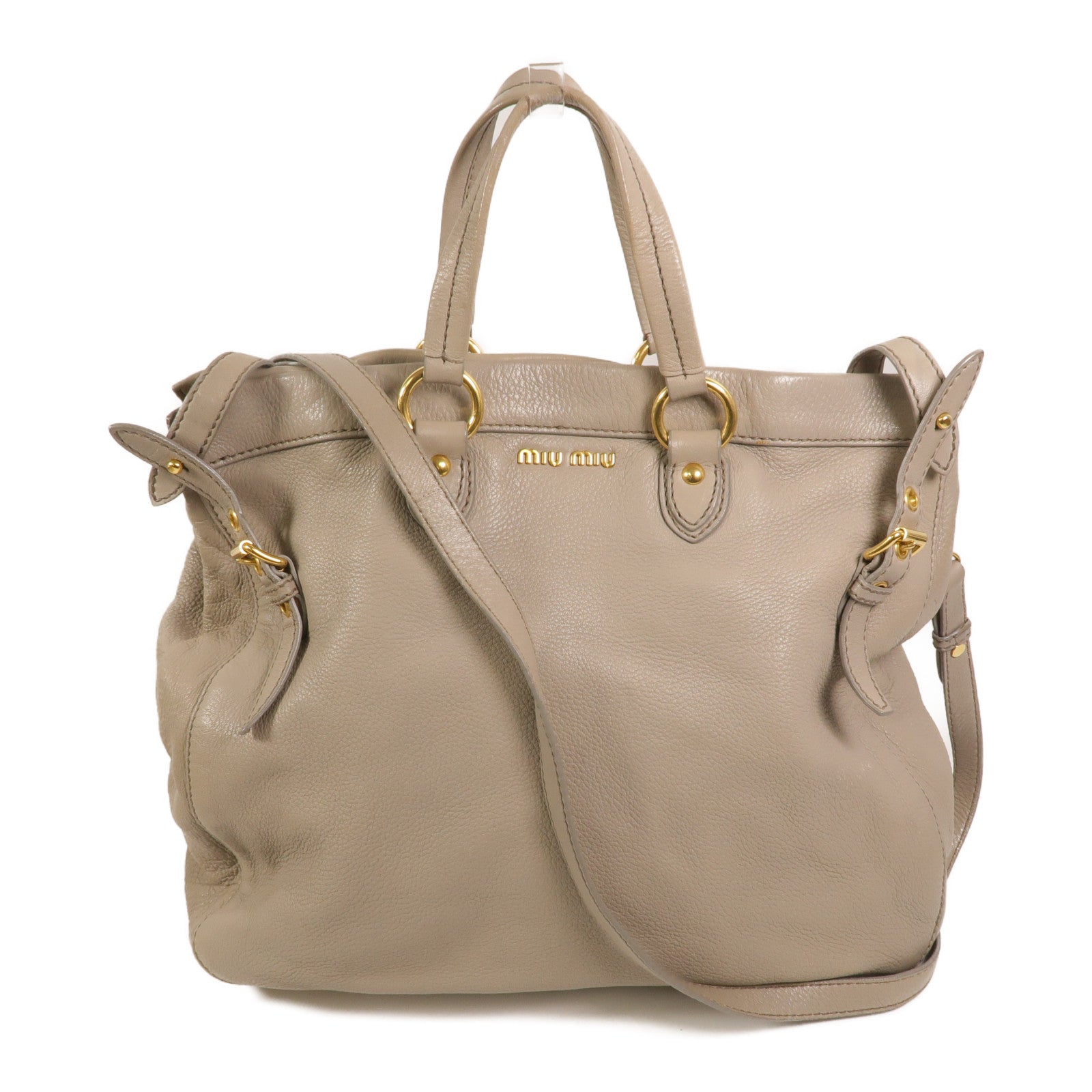 Miu Miu 牛皮皮革Vitello Carbu手挽肩背兩用袋
