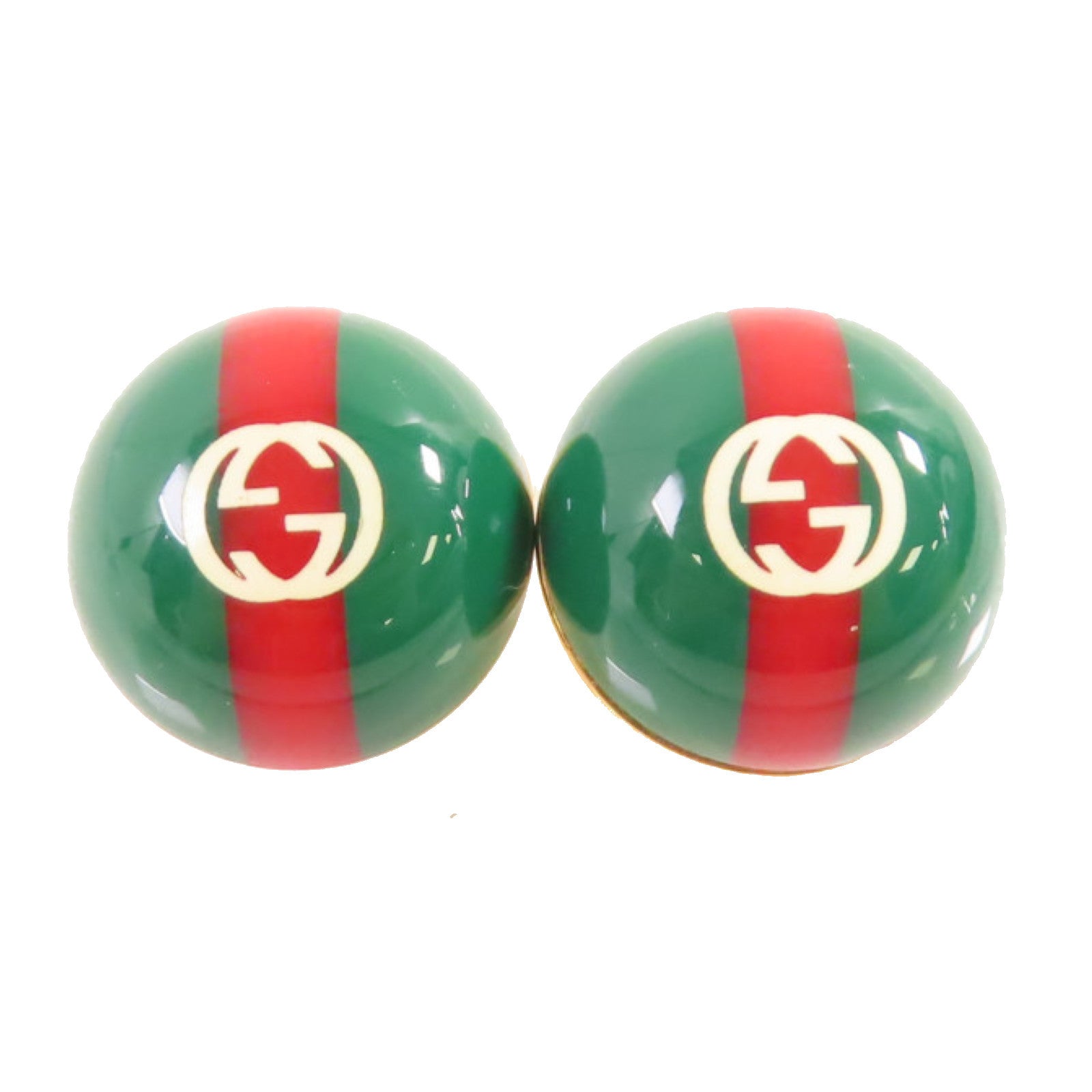 GUCCI 金屬GG Earring金扣耳環綠色/紅色