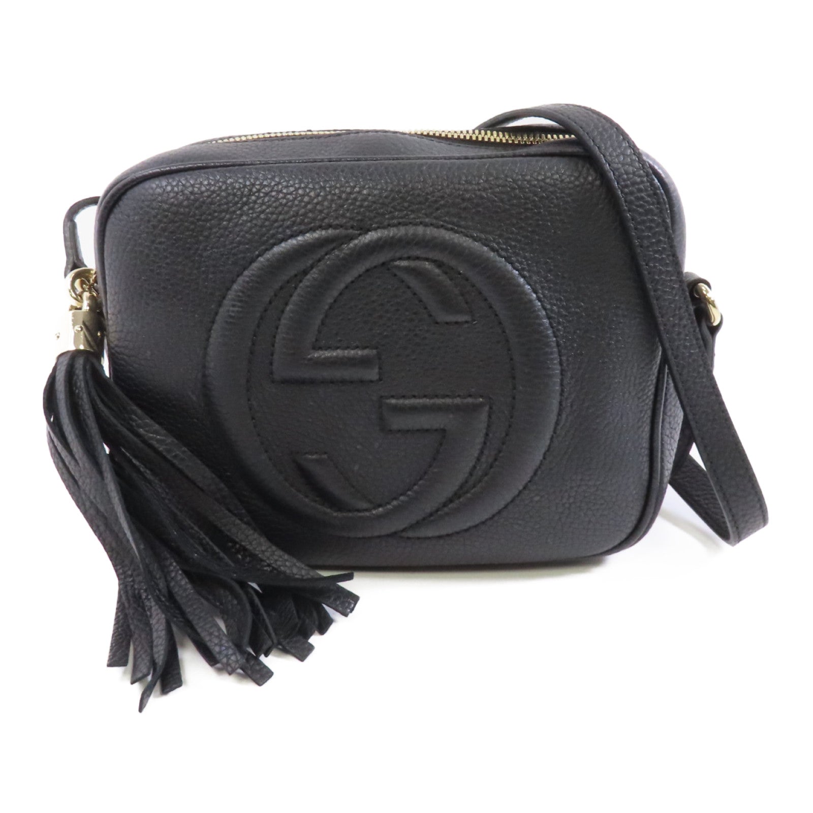 GUCCI 牛皮皮革Soho Disco金扣肩背袋黑色