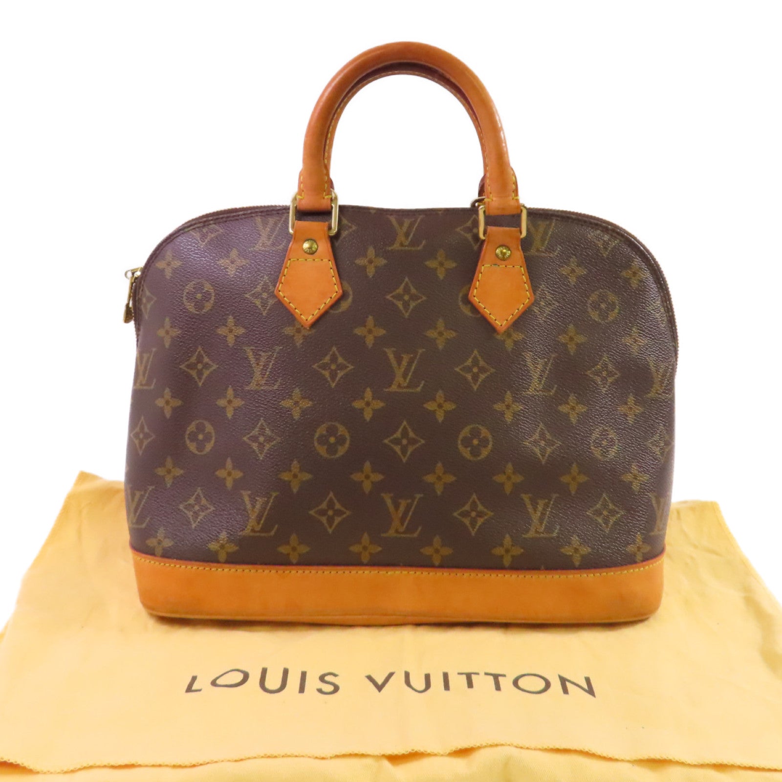 LOUIS VUITTON Monogram Alma PM Hand Bag金扣手挽袋啡色