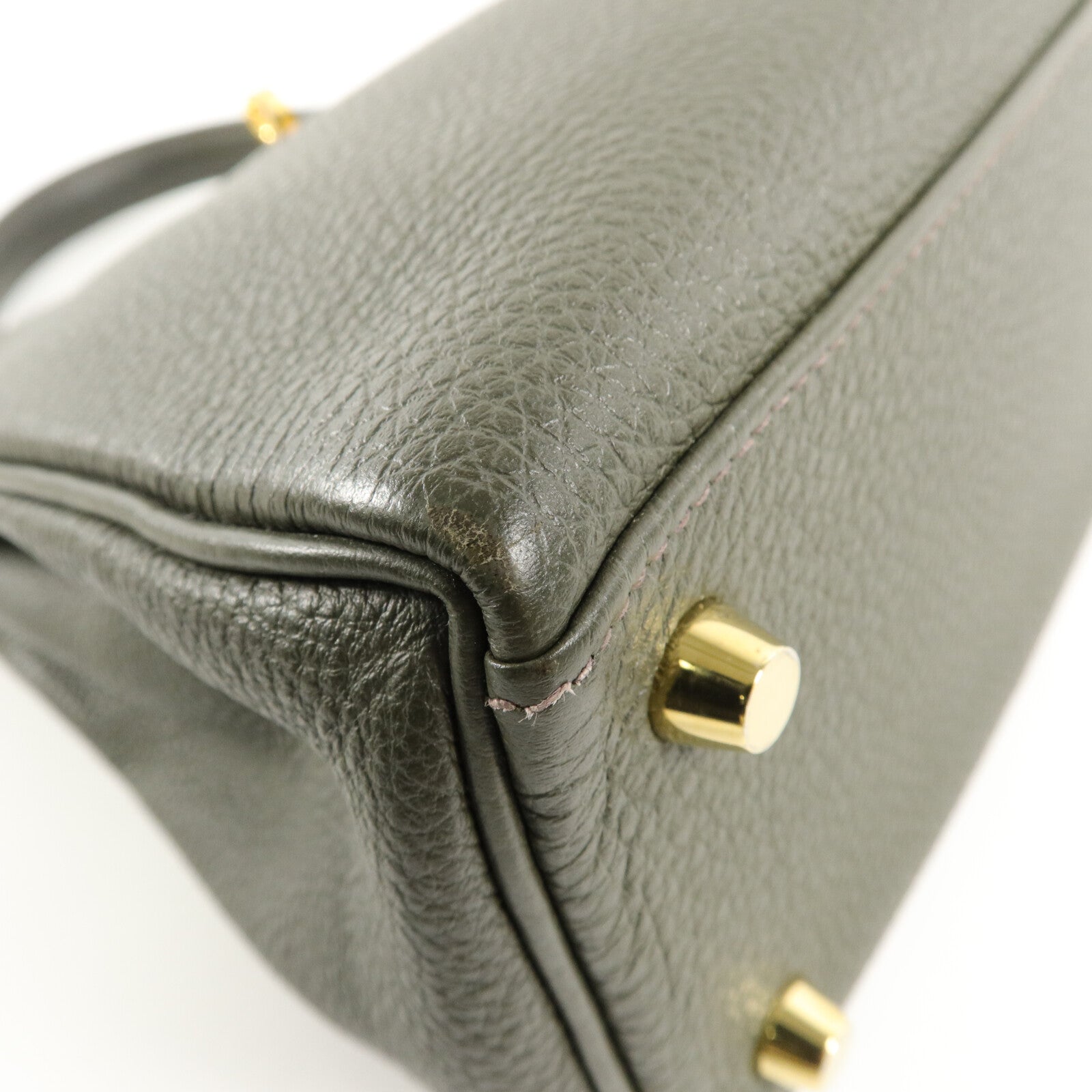 HERMES 皮革Kelly 25手挽肩背兩用袋Vert De Gris