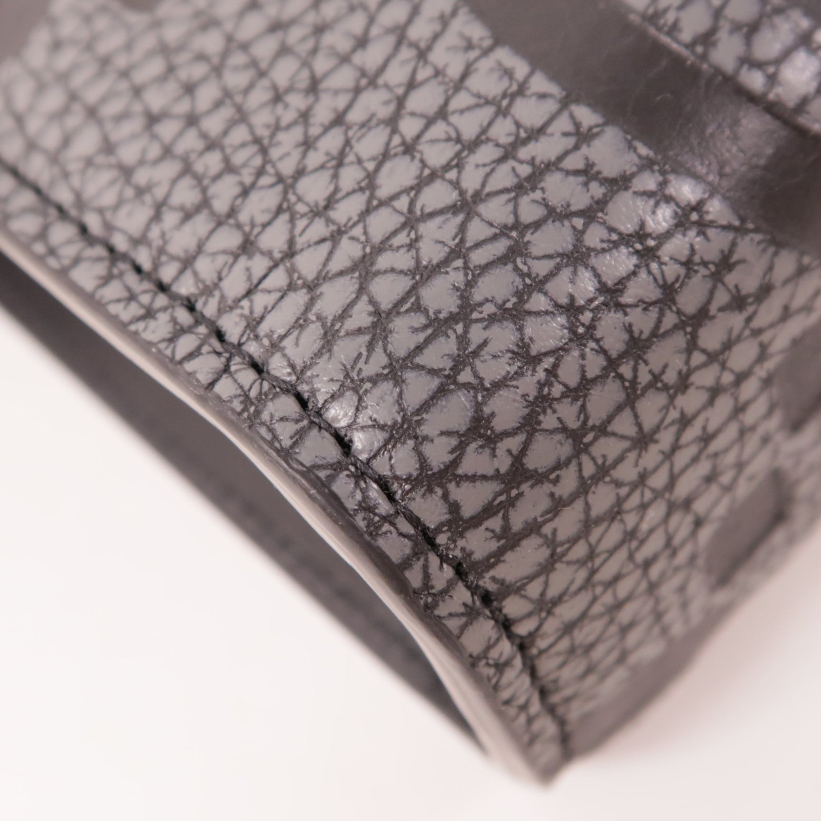 GUCCI SHW Jumbo GG Mini Shoulder Bag Black/Gray Leather 795240