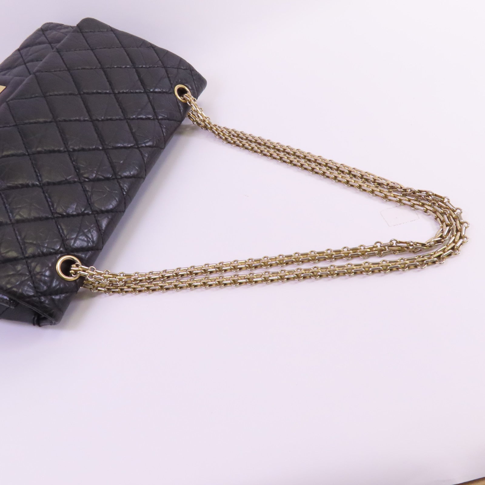CHANEL 牛皮皮革2.55 Large金扣鏈帶肩背袋