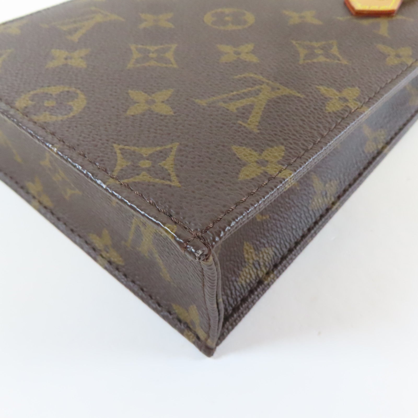 LOUIS VUITTON 【激減優惠】Monogram Petit Sac Plat金扣肩背袋啡色