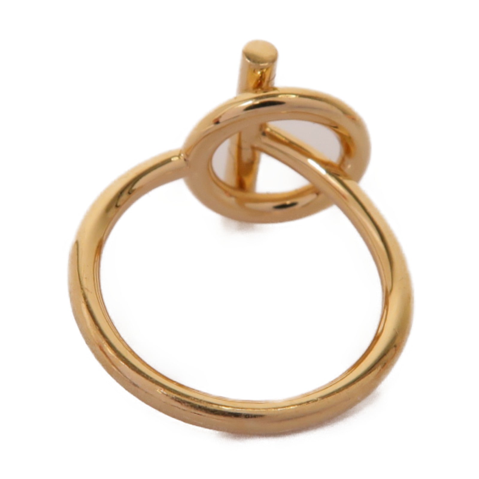HERMES 18K玫瑰金Echappee Ring 0.07ct鑽石戒指Hermes#50 US#5.5