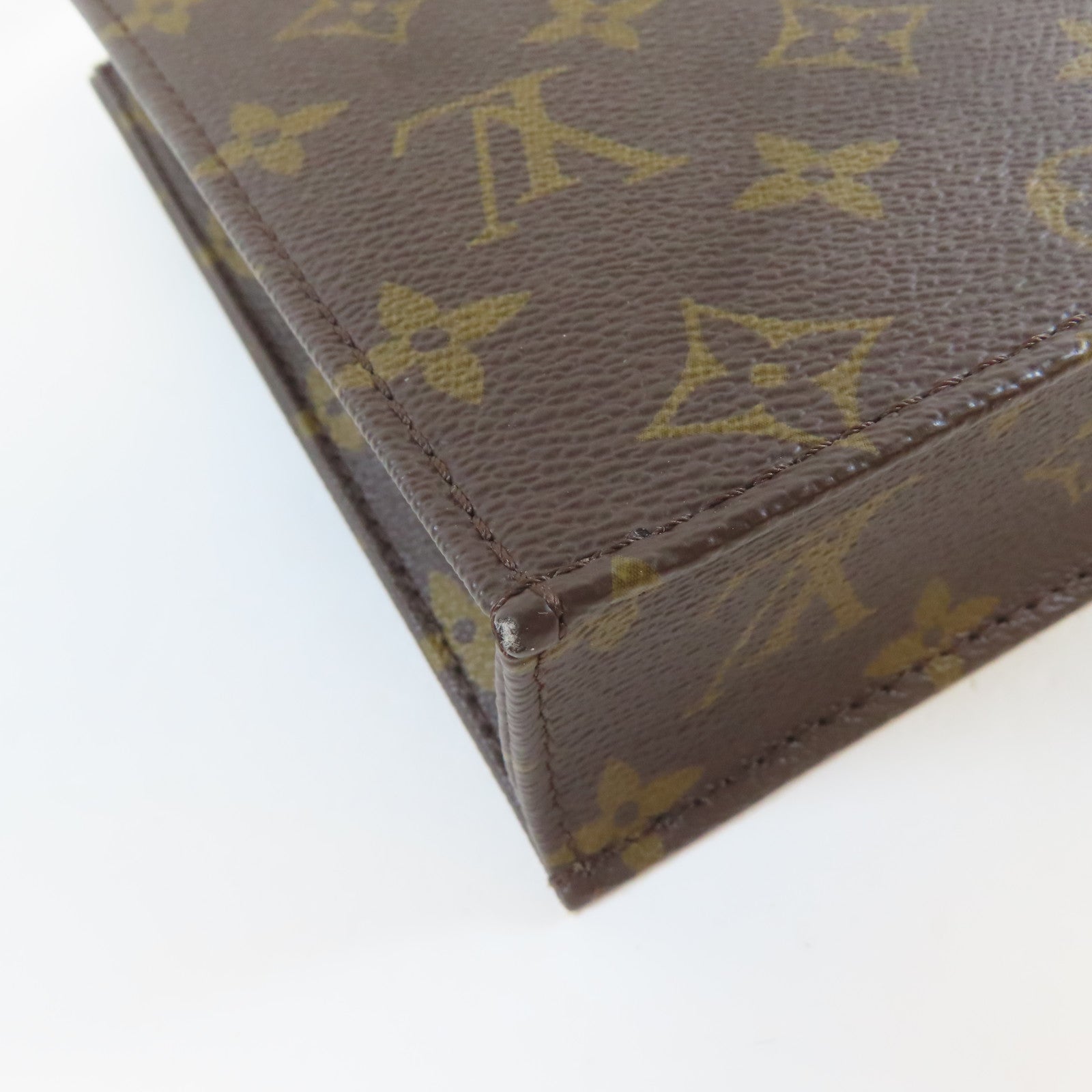 LOUIS VUITTON 【激減優惠】Monogram Petit Sac Plat金扣肩背袋啡色