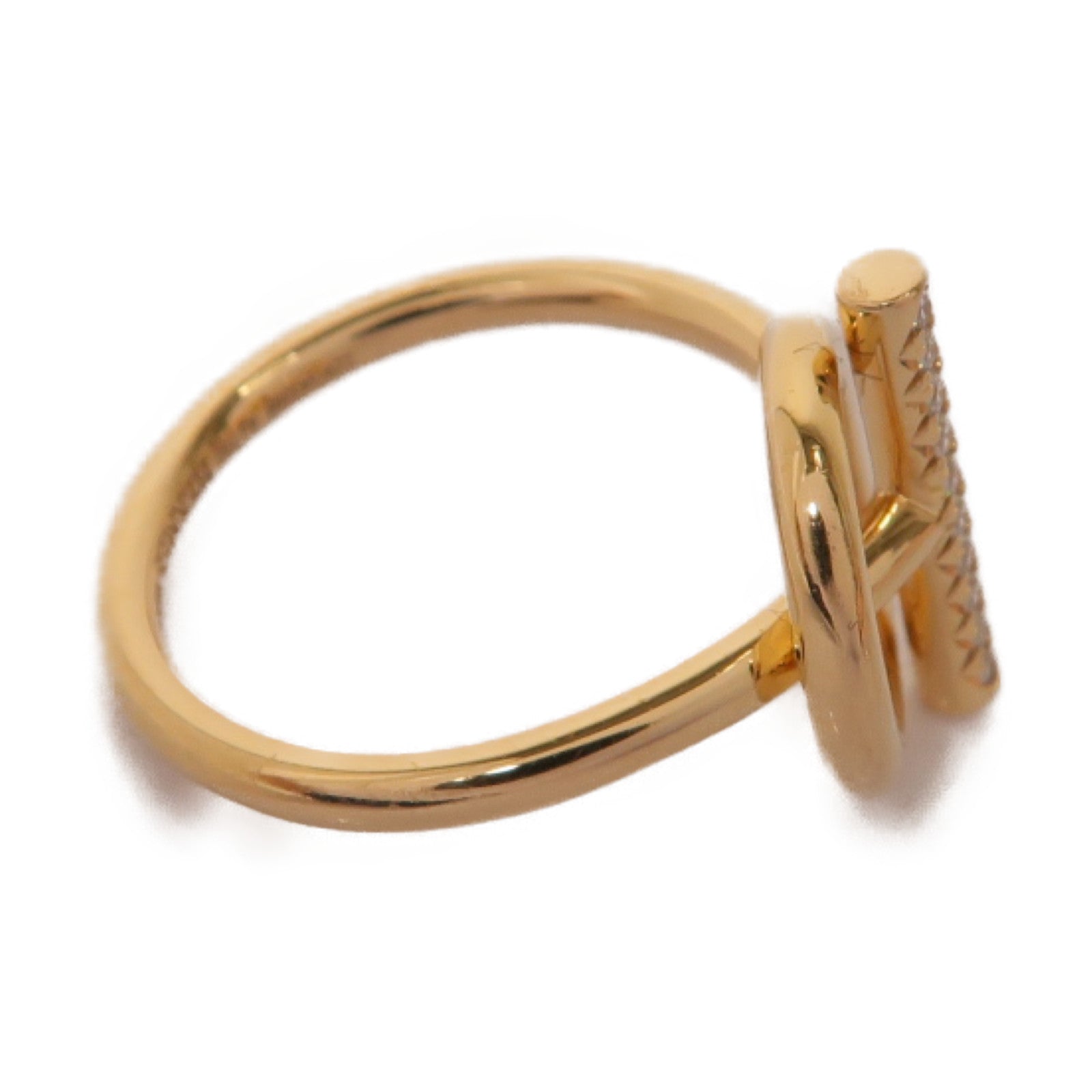 HERMES 18K玫瑰金Echappee Ring 0.07ct鑽石戒指Hermes#50 US#5.5