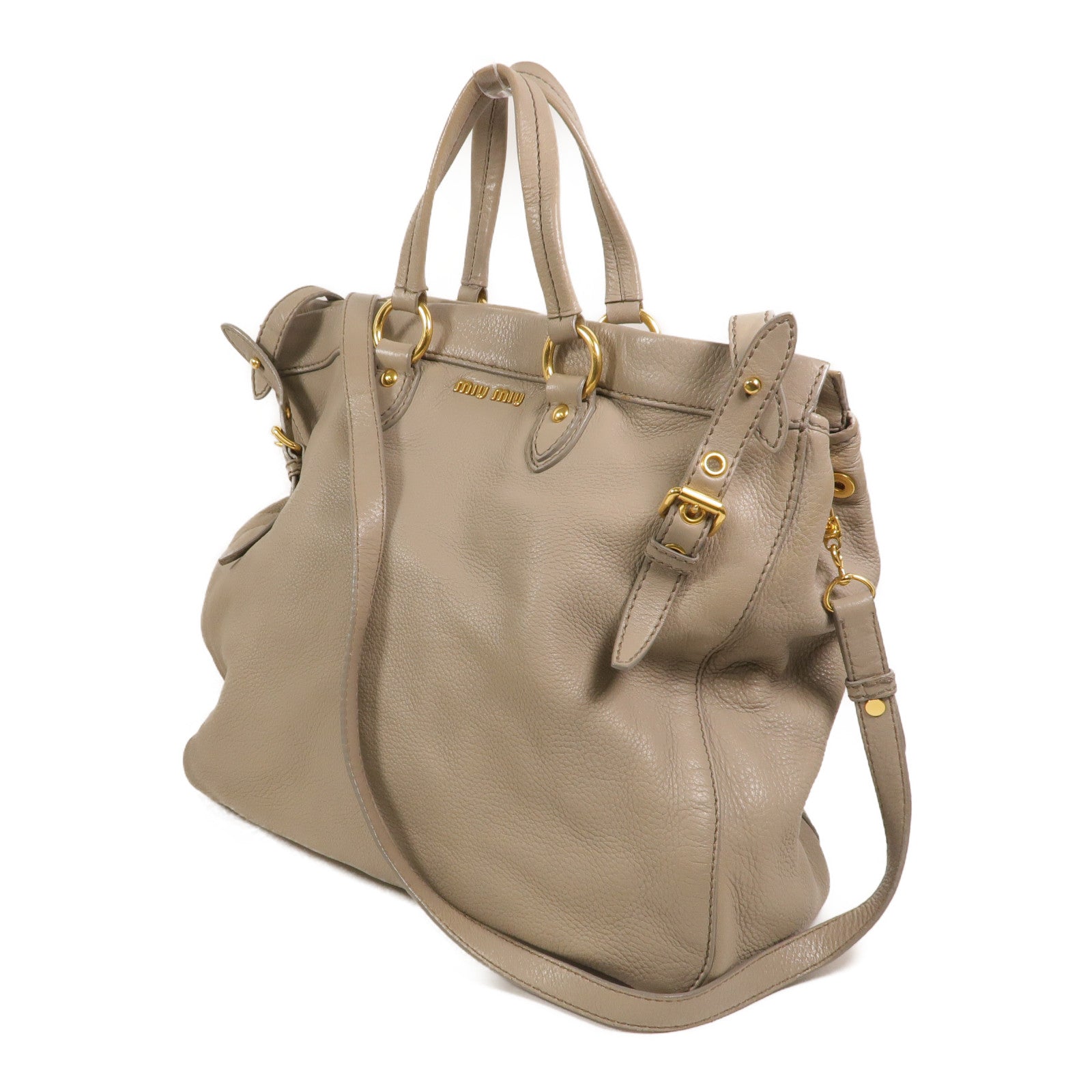 Miu Miu 牛皮皮革Vitello Carbu手挽肩背兩用袋