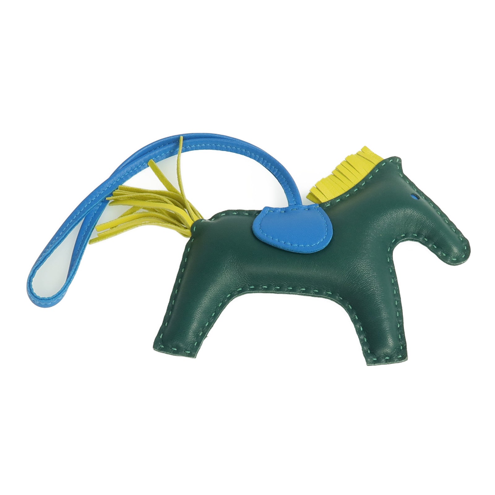 HERMES Milo皮革Rodeo MM掛飾Malachite