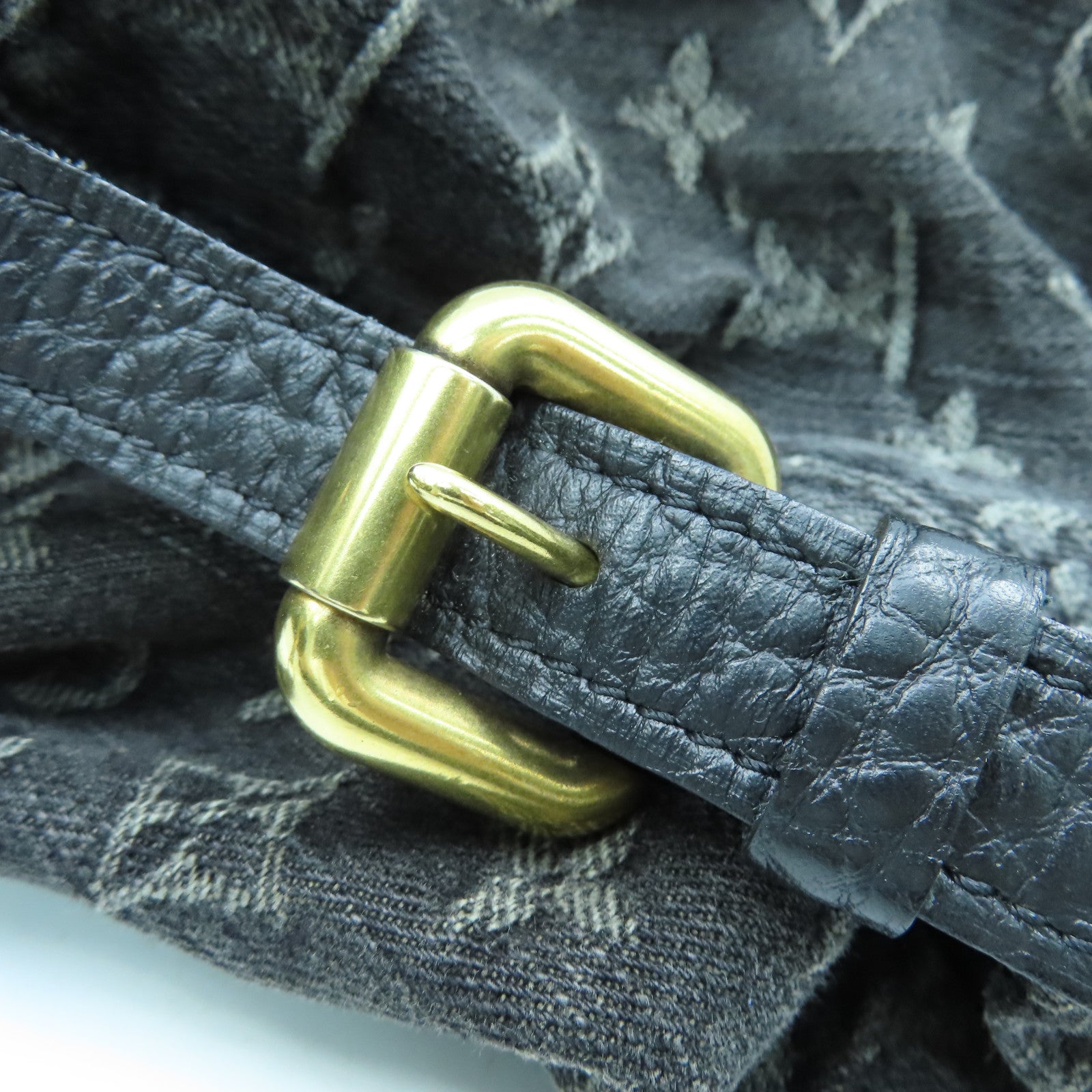 LOUIS VUITTON Monogram Denim Neo Cabby GM金扣手挽肩背兩用袋黑色