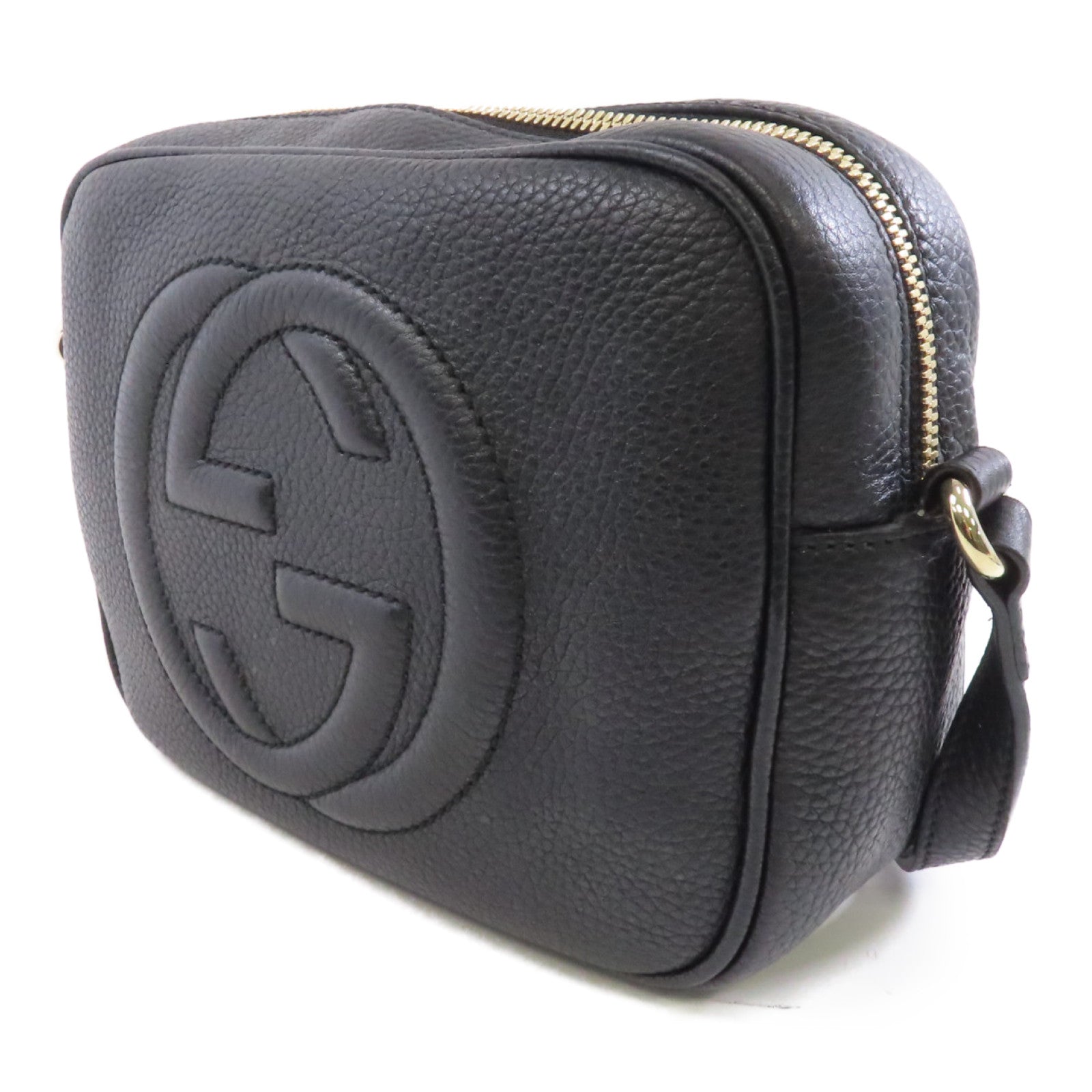 GUCCI 牛皮皮革Soho Disco金扣肩背袋黑色