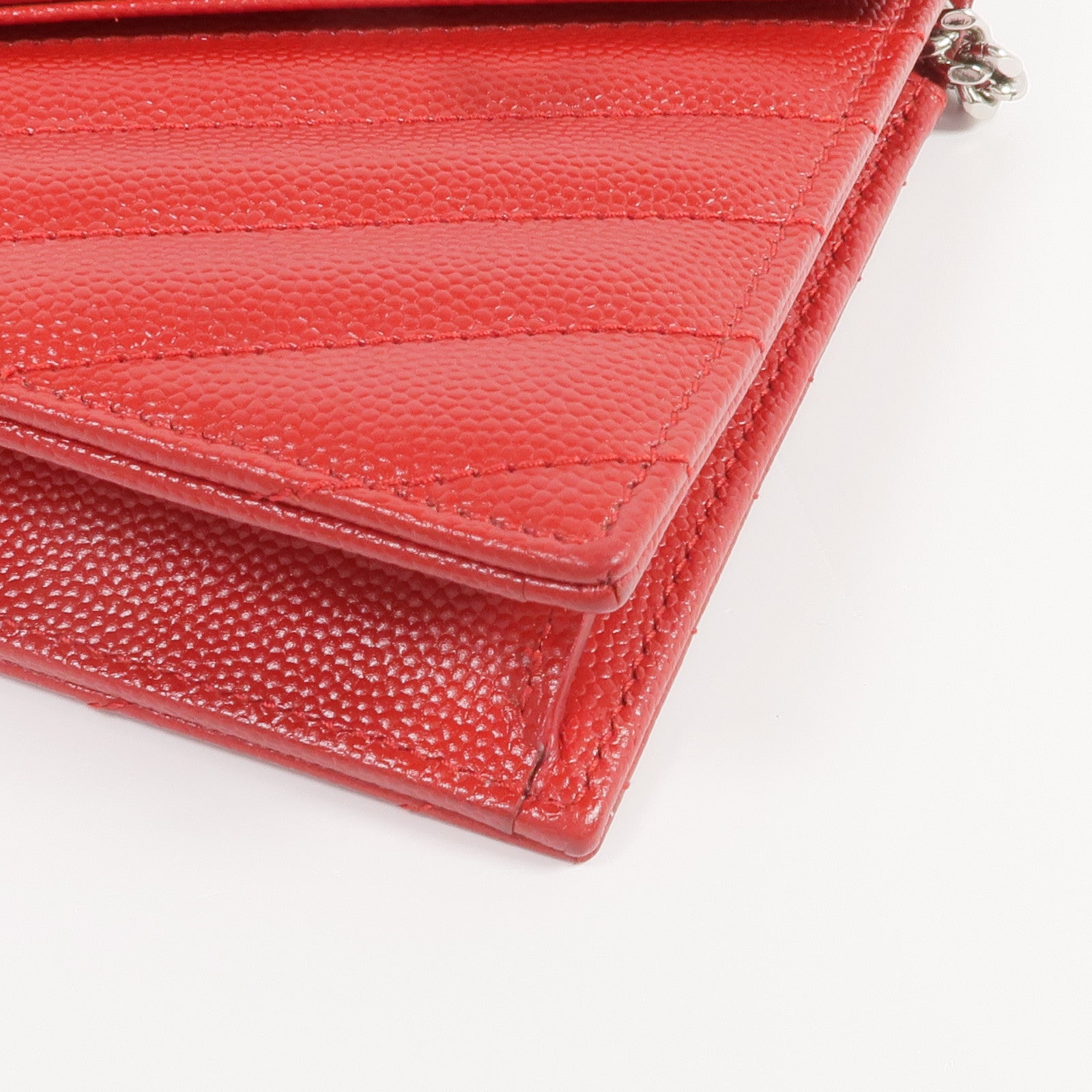 SAINT LAURENT 牛皮皮革Cassandre Envelope Chain Wallet銀扣鏈帶肩背袋