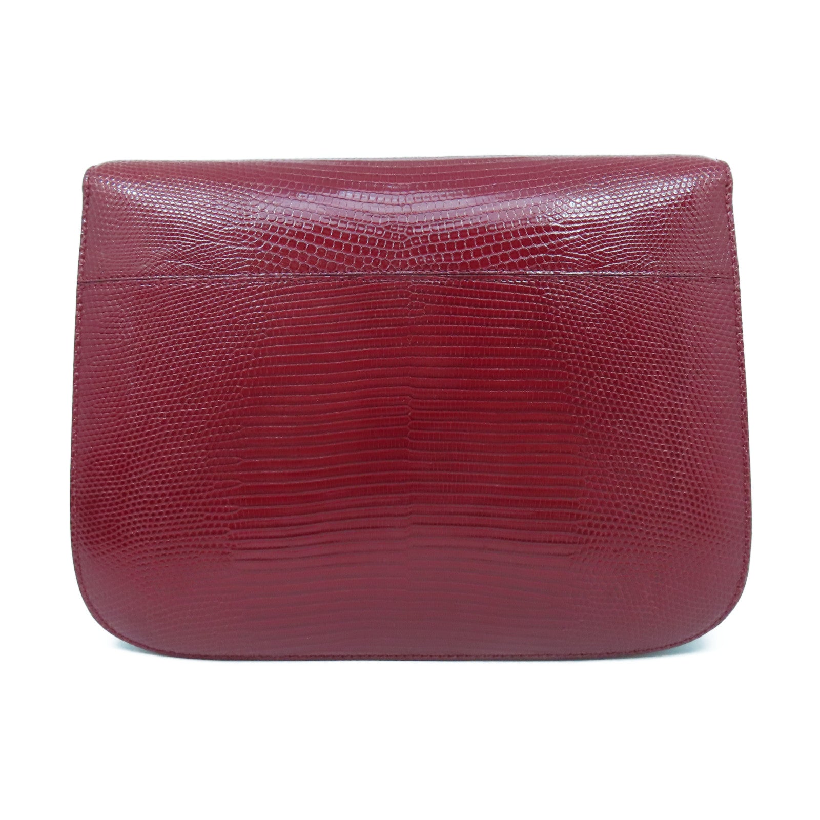 CELINE 【激減優惠】蜥蝪皮革Box Shoulder Bag金扣肩背袋紅色