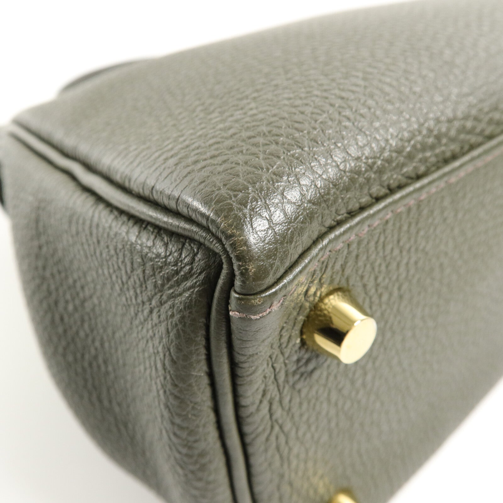 HERMES 皮革Kelly 25手挽肩背兩用袋Vert De Gris