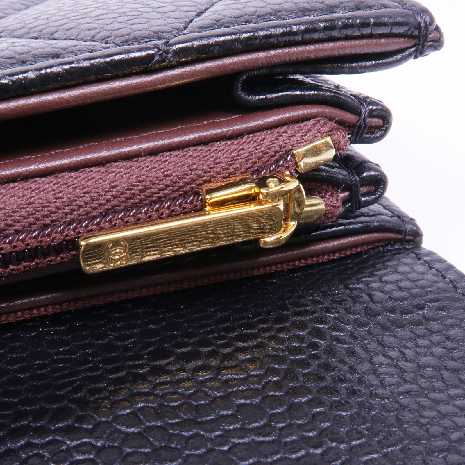 CHANEL 牛皮皮革Long Wallet金扣長錢包