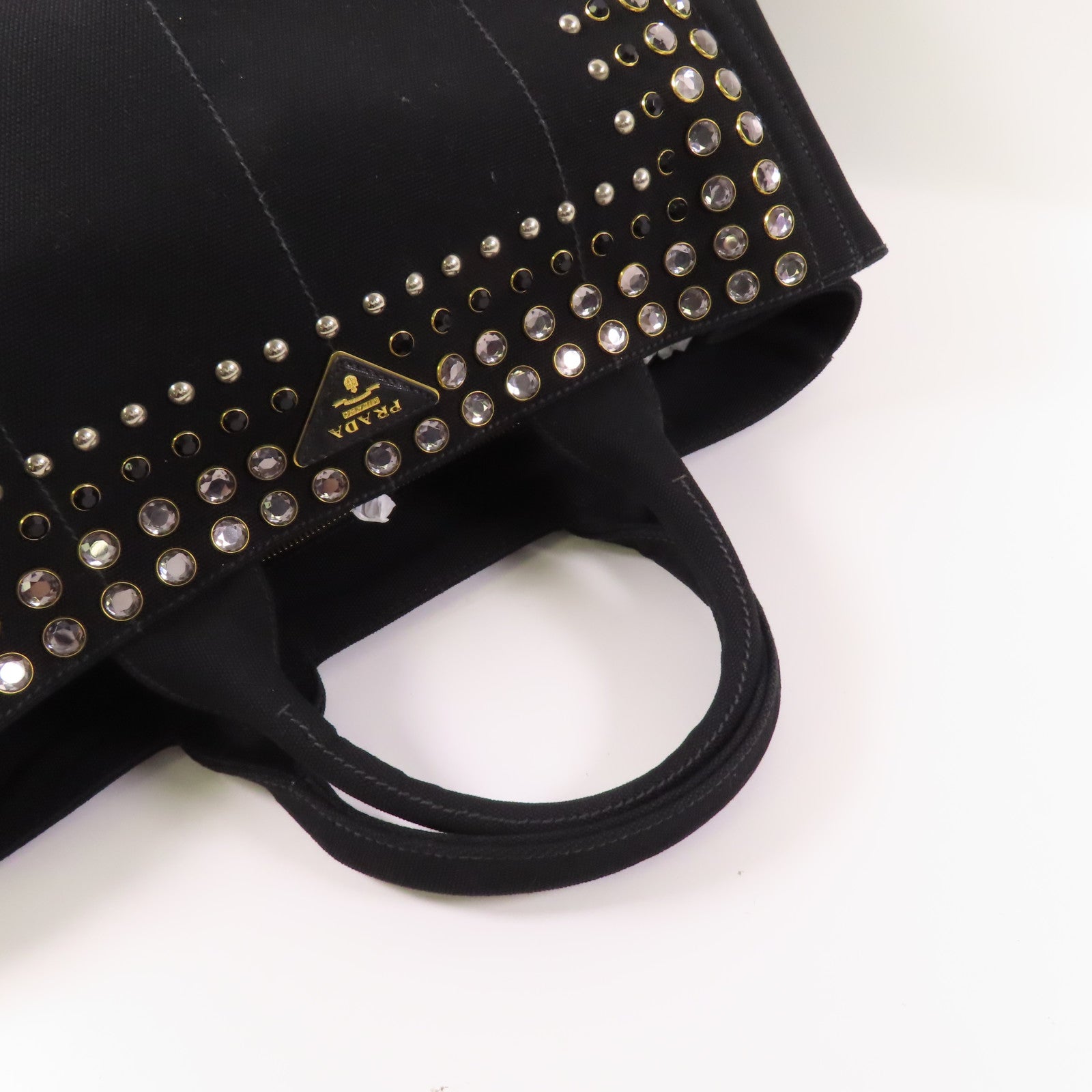 PRADA 帆布2 Way Shoulder金扣手挽肩背兩用袋