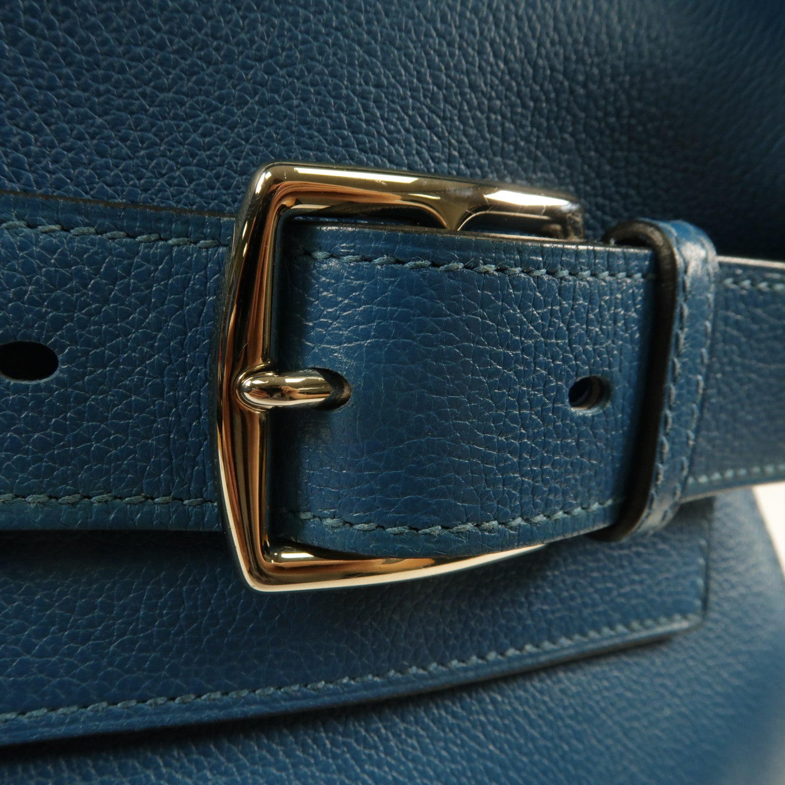 HERMES Evercolor皮革Etribelt手挽袋Bleu De Galice